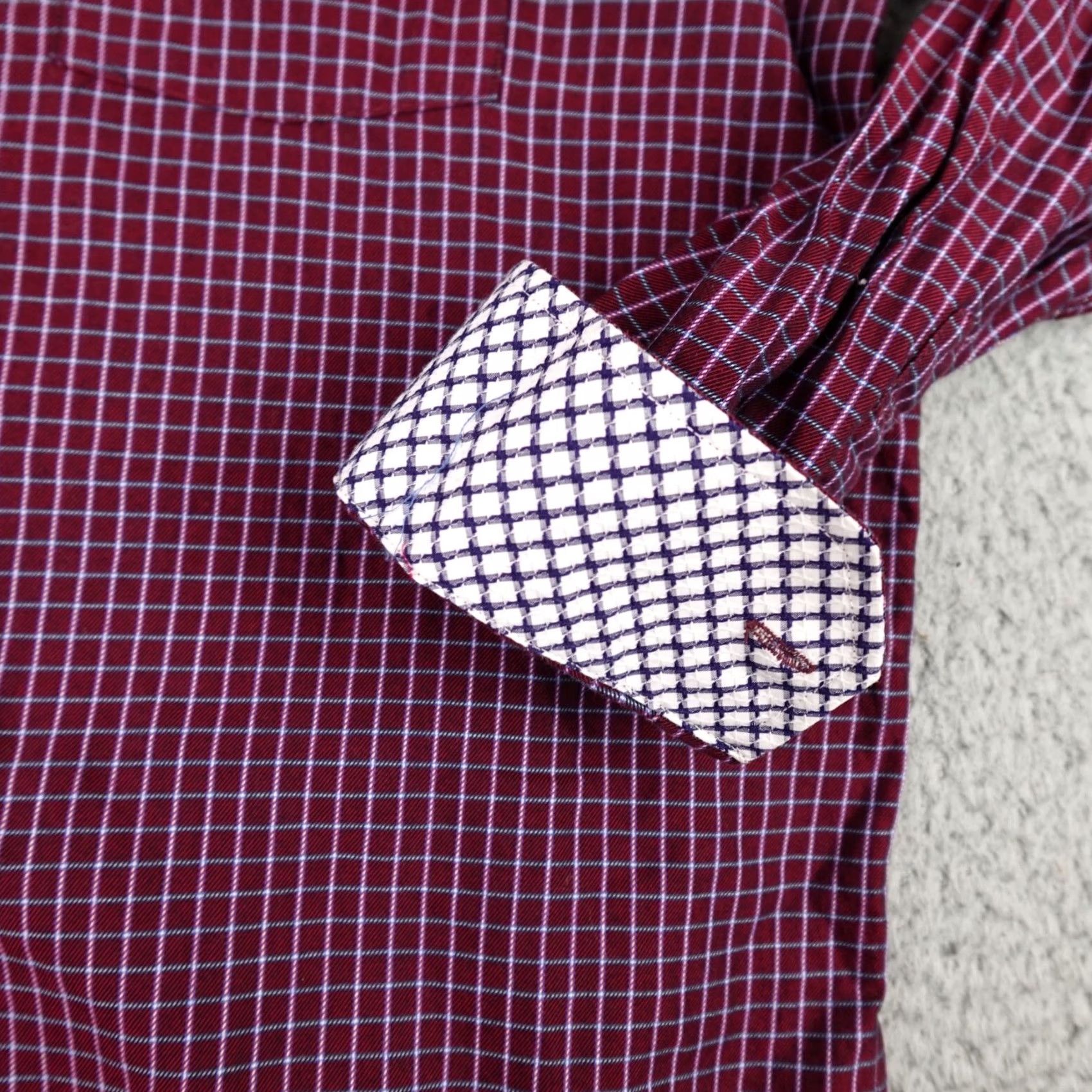 Johnston & Murphy Johnston & Murphy Shirt Mens Large Red Plaid Long Sleeve Button Up Flip Cuff Size US L / EU 52-54 / 3 - 5 Thumbnail