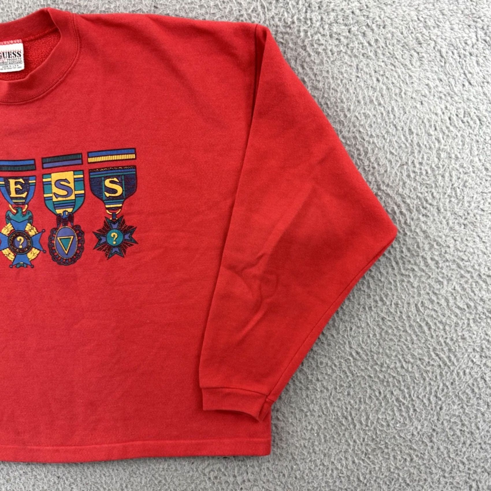 Guess VINTAGE Guess Sweatshirt Adult Large Red Crop 80s Georges Marciano Grunge Street USA 80s Mens Size US L / EU 52-54 / 3 - 5 Thumbnail