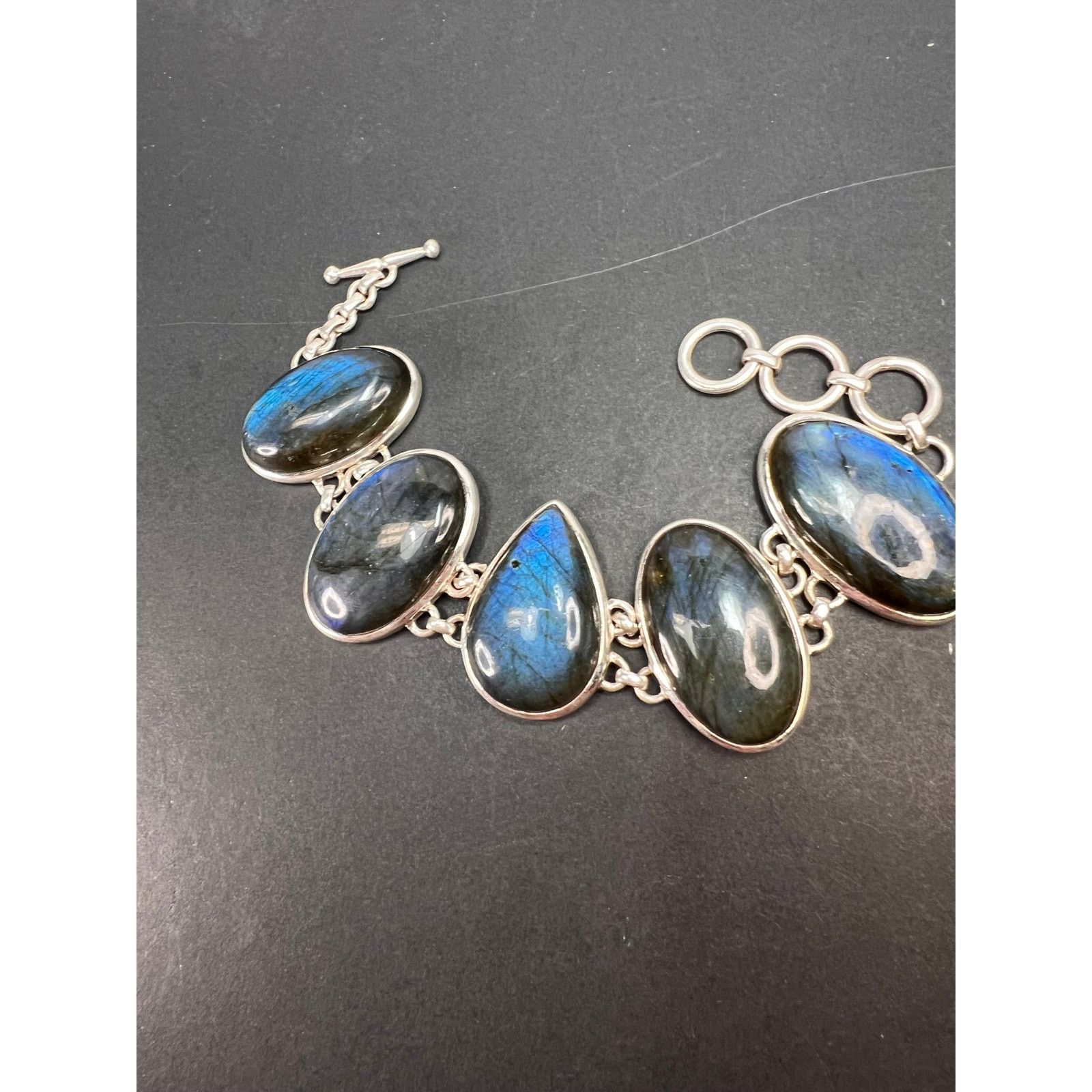 Other NEW Labradorite 925 chunky toggle bracelet 6.5-7.75 inch Size ONE SIZE - 1 Thumbnail