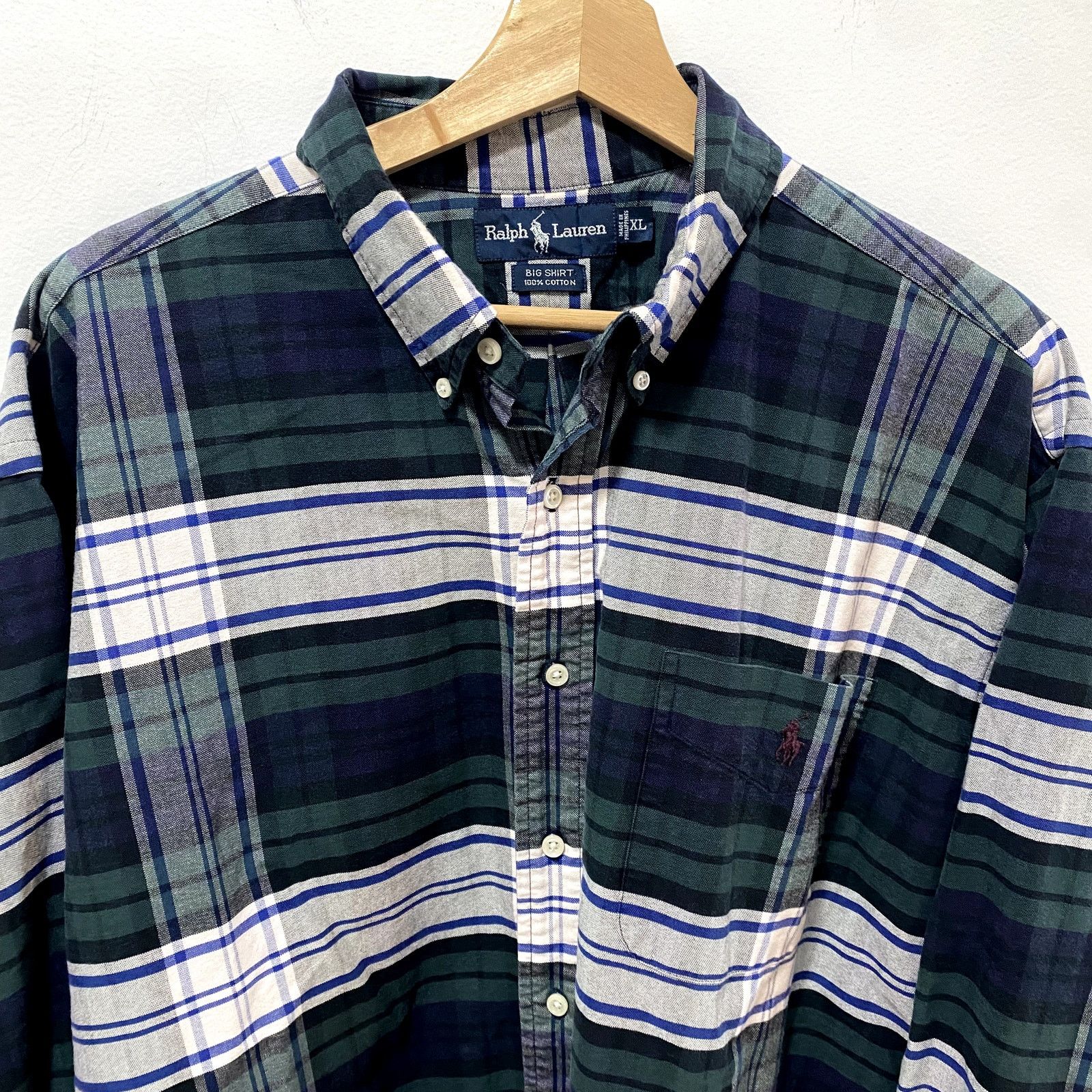 Polo Ralph Lauren Vintage Polo Ralph Lauren Big Shirt Plaid Button Up Size US XL / EU 56 / 4 - 2 Thumbnail