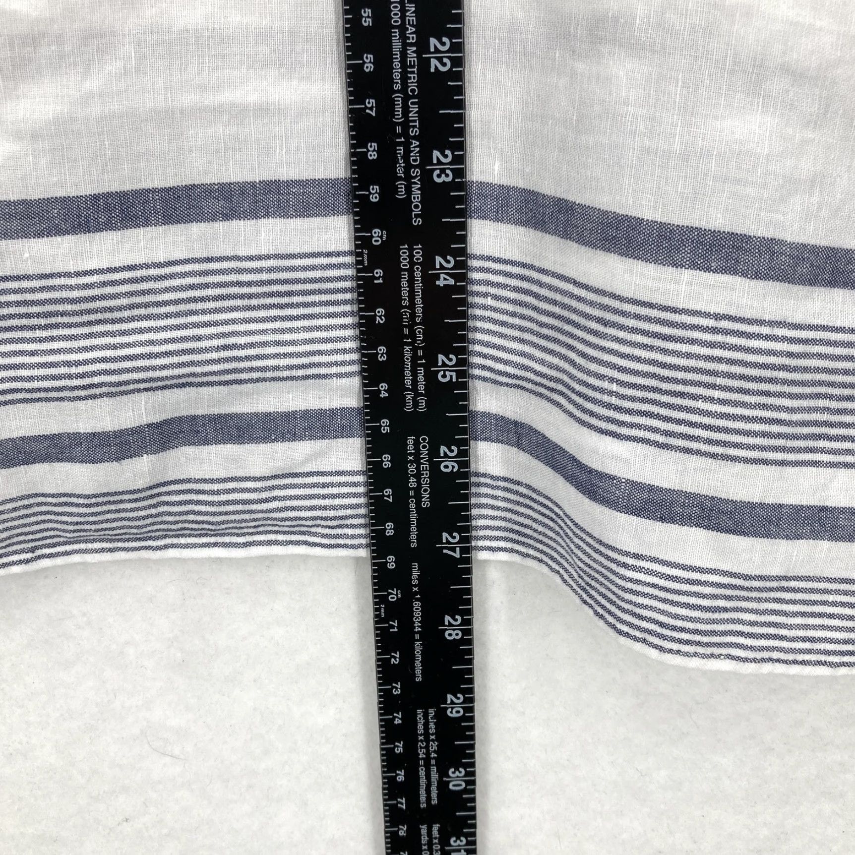 Talbots VINTAGE Talbots Shirt Womens XL White Blue Linen Split Neck Tunic Cap Sleeve Striped Hem Size XL / US 12-14 / IT 48-50 - 6 Thumbnail