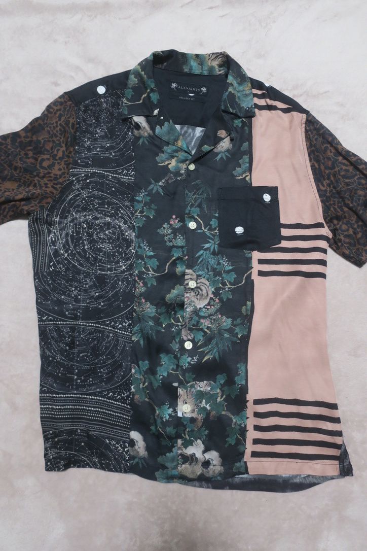 Allsaints Rlaxed Fit Repurpose Mixed Print Shirt Size US S / EU 44-46 / 1 - 1 Thumbnail
