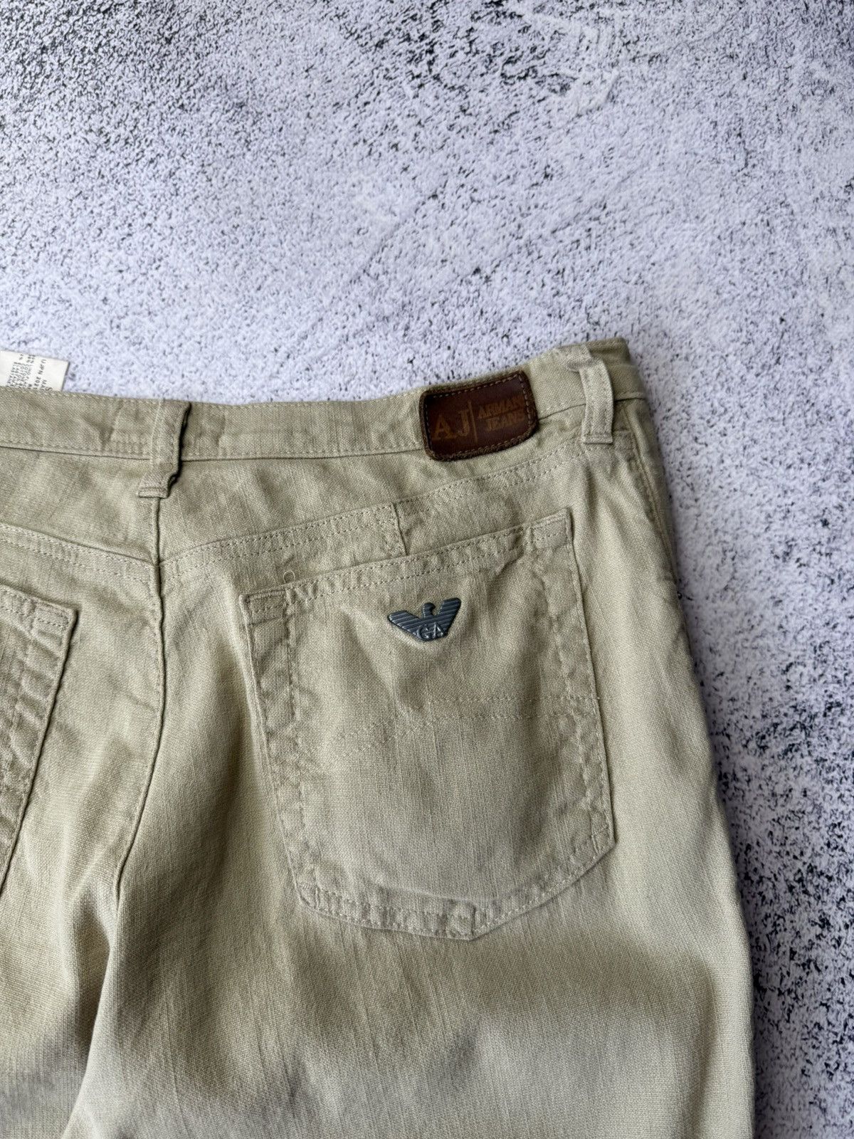 Armani Vintage Armani Jeans Linen Pants Metal Logo Old Money Size US 32 / EU 48 - 4 Thumbnail