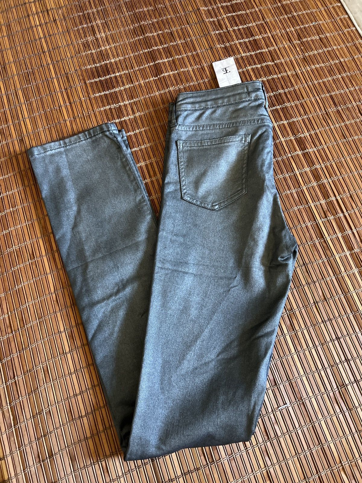 Other 75Faubourg gunmetal silver wax coated denim high waist jeans Size 26" / US 2 / IT 38 - 7 Thumbnail