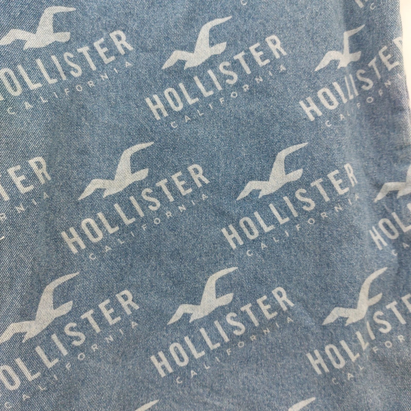 Hollister Hollister Logo Denim Back pack Y2k Style Drawstring Jean Bag Size ONE SIZE - 9 Thumbnail