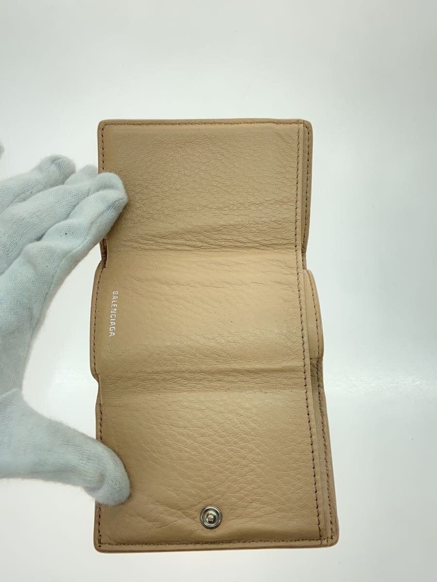 Balenciaga Balenciaga Leather Bi-Fold Wallet Beige Size ONE SIZE - 4 Thumbnail