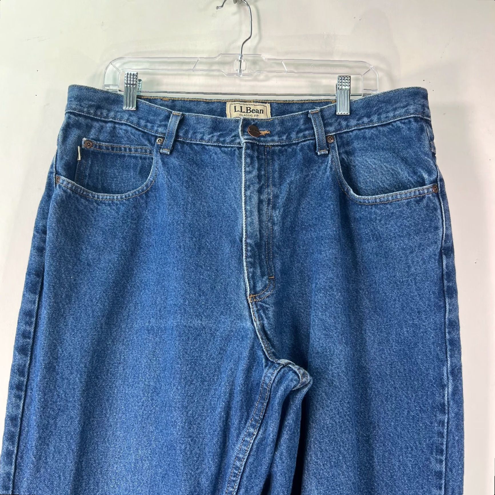 Vintage L.L. Bean Jeans Mens Straight Denim Classic Blue 38X32 Modern 5-Pocket Design Mens Size US 36 / EU 52 - 3 Thumbnail