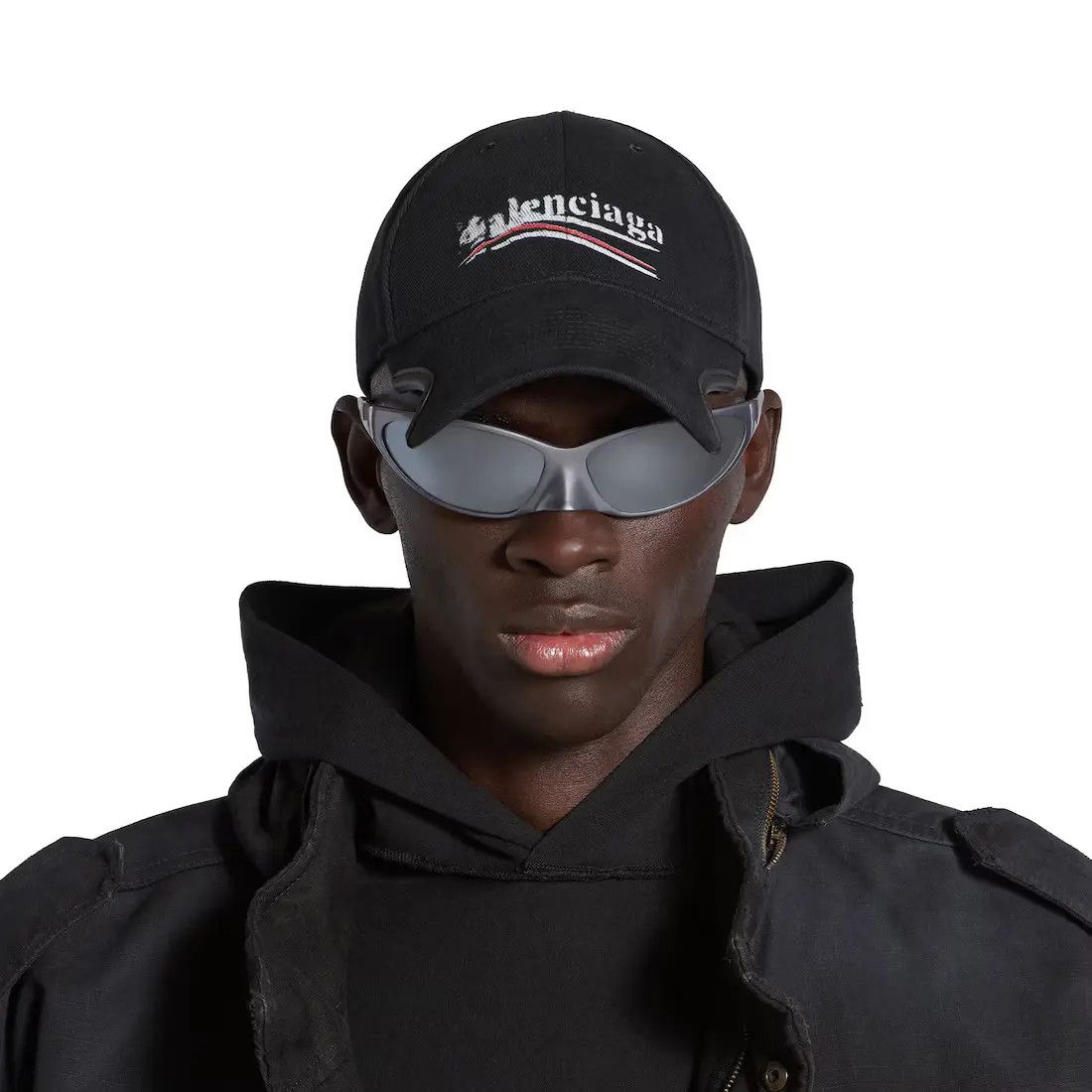 Balenciaga o1mt1gz0125 Size: S / Political Stencil Hat / Cap in Black Size ONE SIZE - 4 Thumbnail