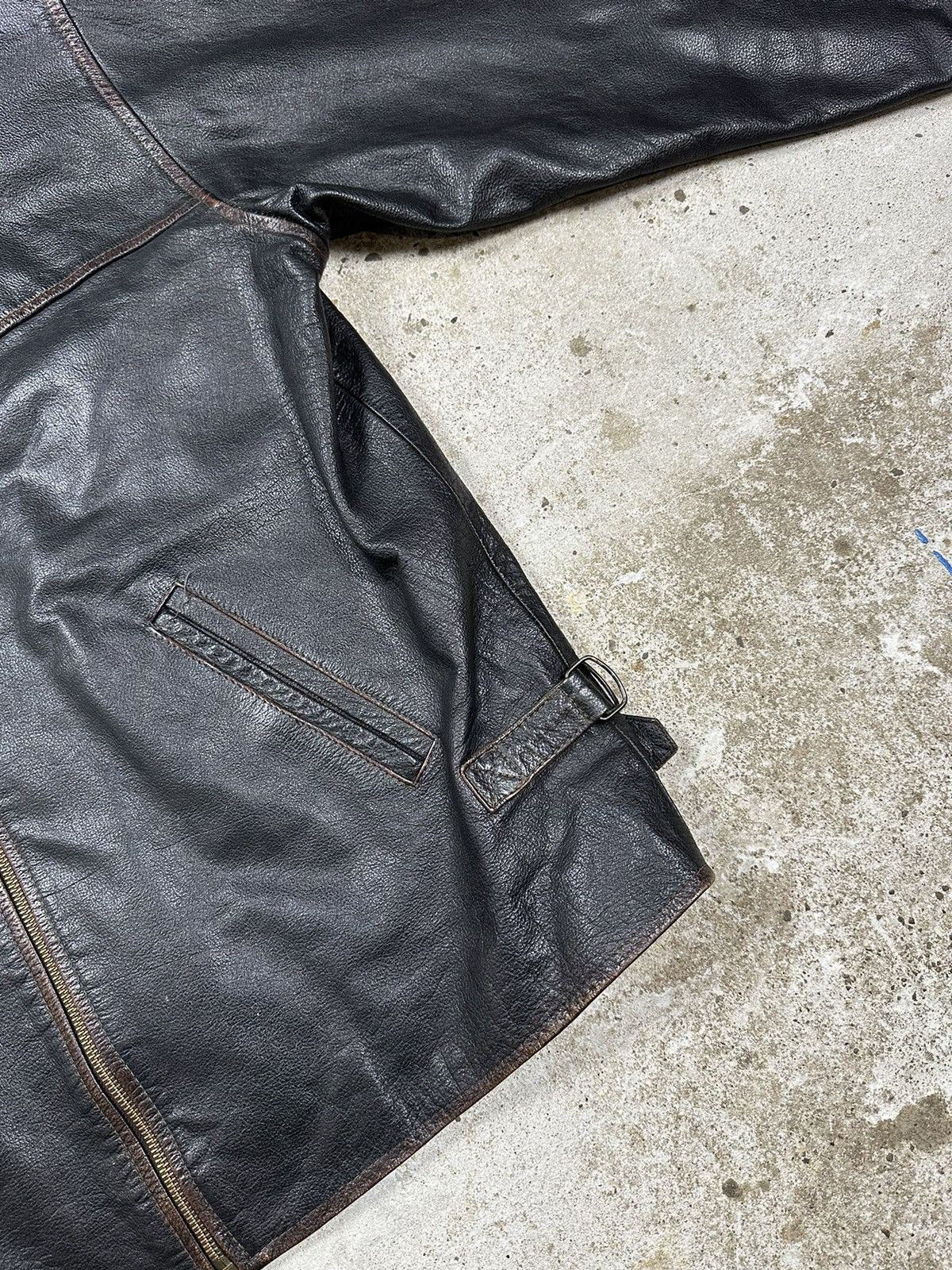 Genuine Leather × Vintage ‼️ Vintage 90s Black Leather Jacket Moto Biker Size US XL / EU 56 / 4 - 7 Thumbnail