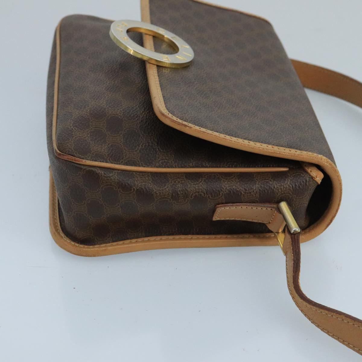 Celine CELINE Macadam Canvas Circle Shoulder Bag Brown Size ONE SIZE - 4 Thumbnail