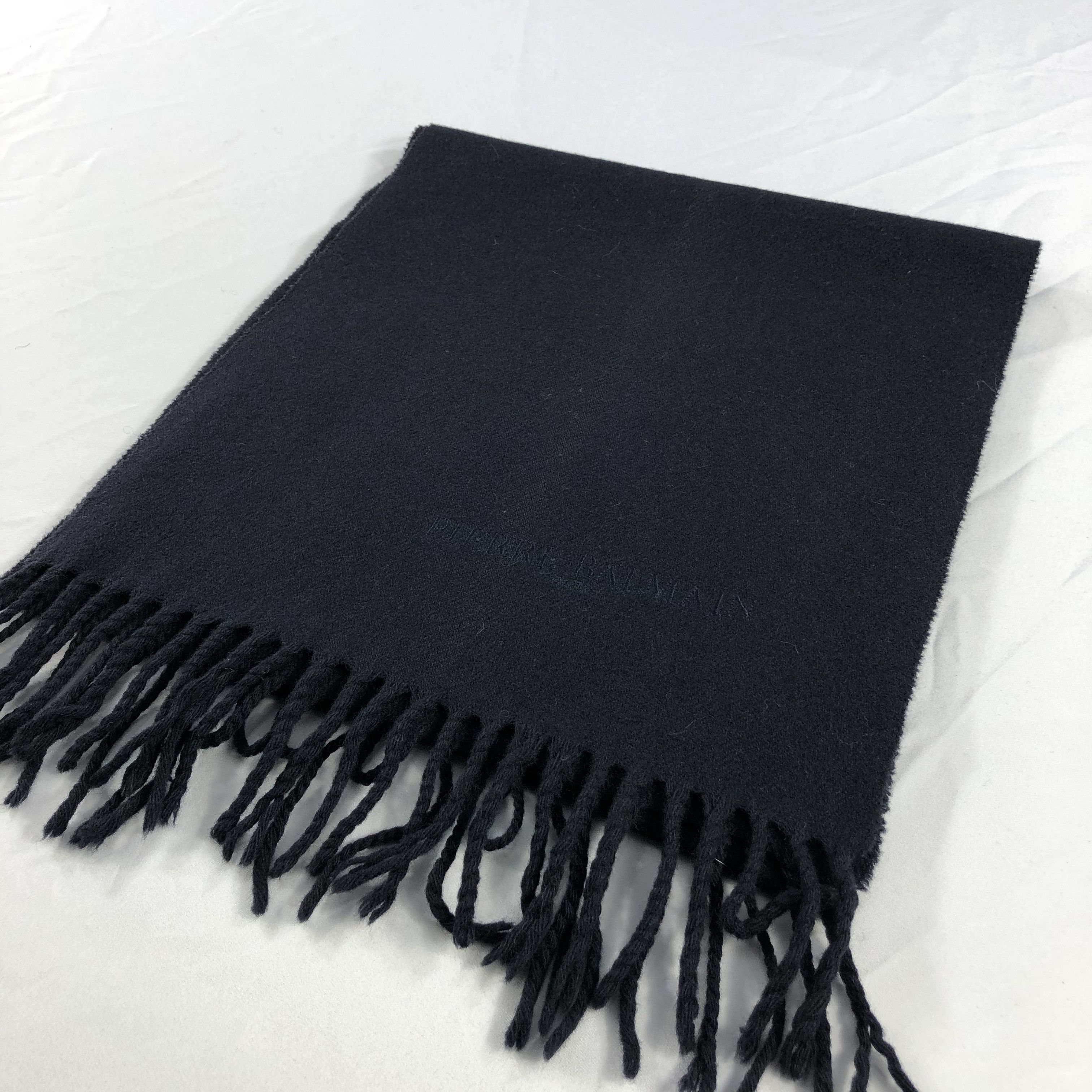 Pierre Balmain Pierre Balmain Plain Navy Wool Scarf Muffler V1002 Size ONE SIZE - 3 Thumbnail
