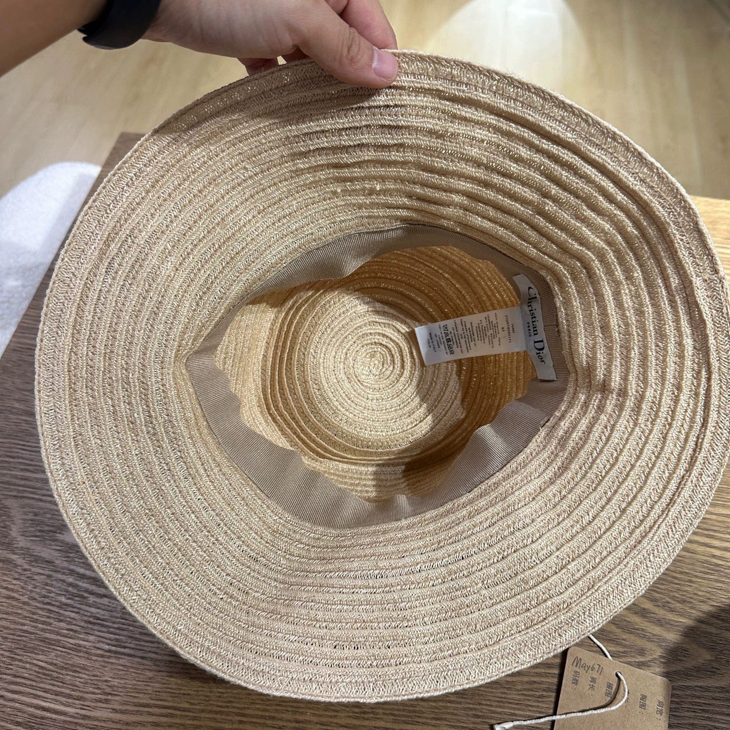 Christian Dior Monsieur Christian Dior may671 Logo Lettered Woven Straw Hat 57 Size ONE SIZE - 4 Thumbnail