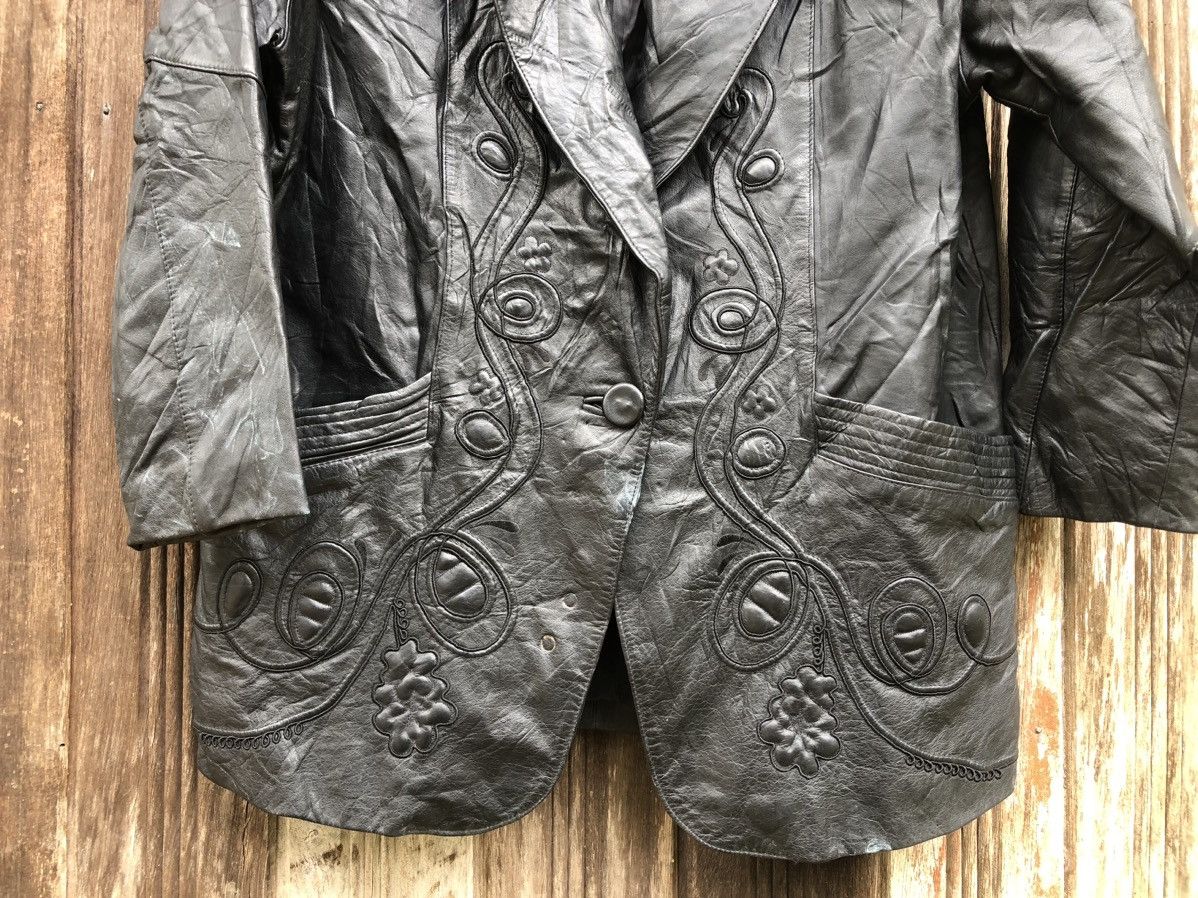 Designer × Vintage Vintage Unbranded Double Collar Leather Jacket Size ONE SIZE - 4 Thumbnail