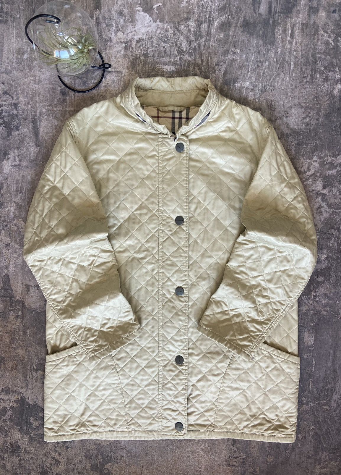 image of Vintage Lined Jacket Burberry London in Beige, Women's (Size XL)