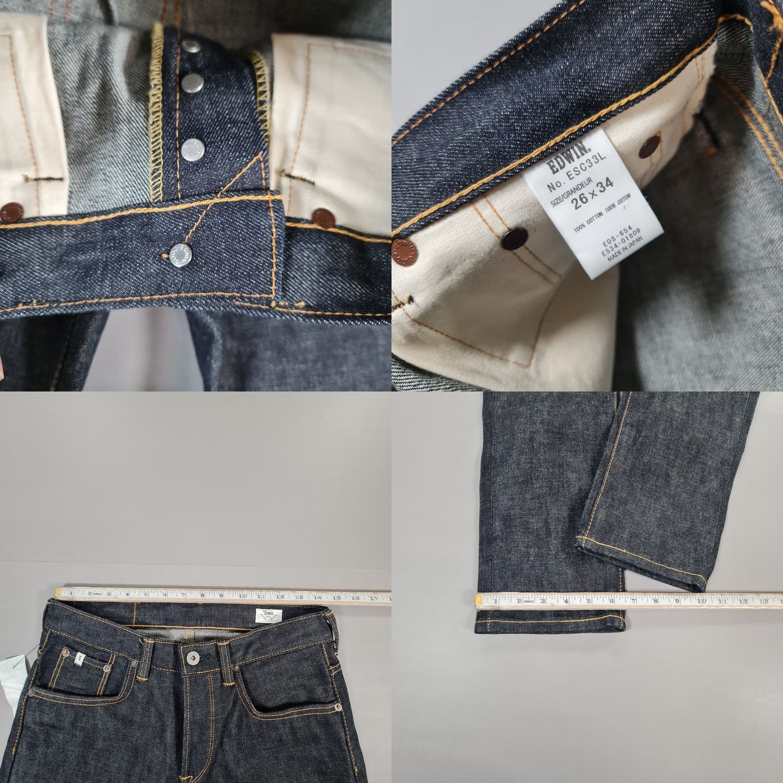 Edwin Edwin Jeans Blue W26 L34 Rainbow Selvedge Raw Japanese Denim Tapered Regular Fit Jeans Mens Size US 26 / EU 42 - 8 Thumbnail