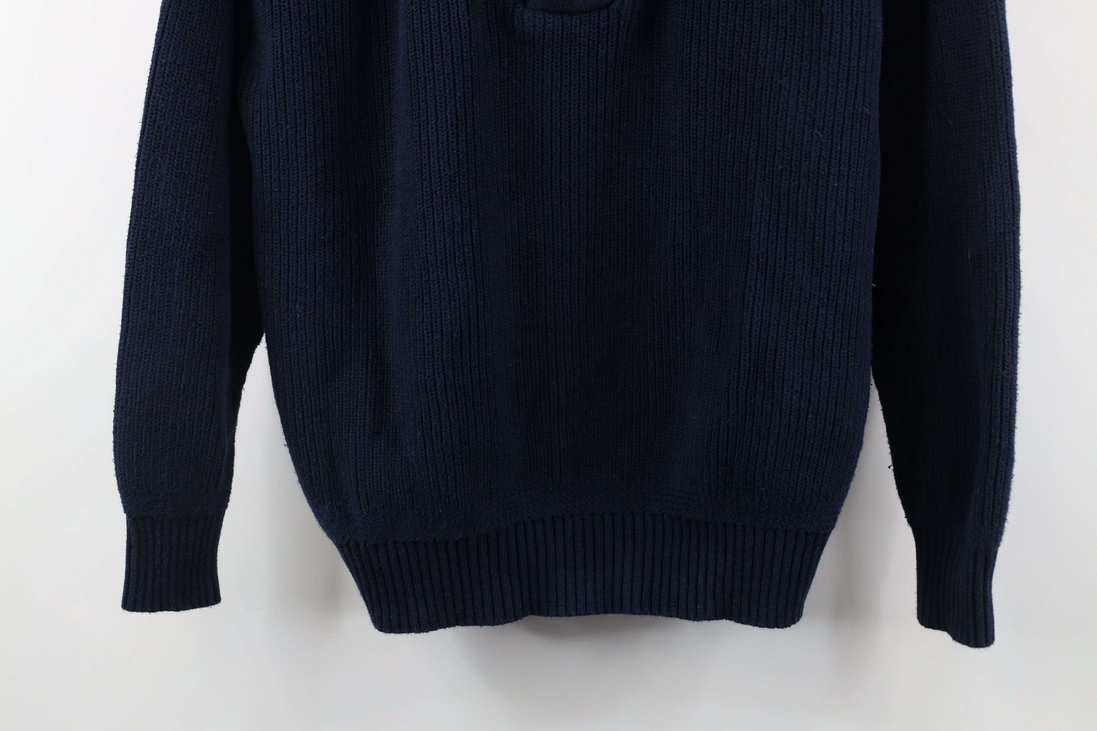 Vintage Vintage 90s Streetwear Ribbed Knit Henley Sweater Blue Size US M / EU 48-50 / 2 - 3 Thumbnail
