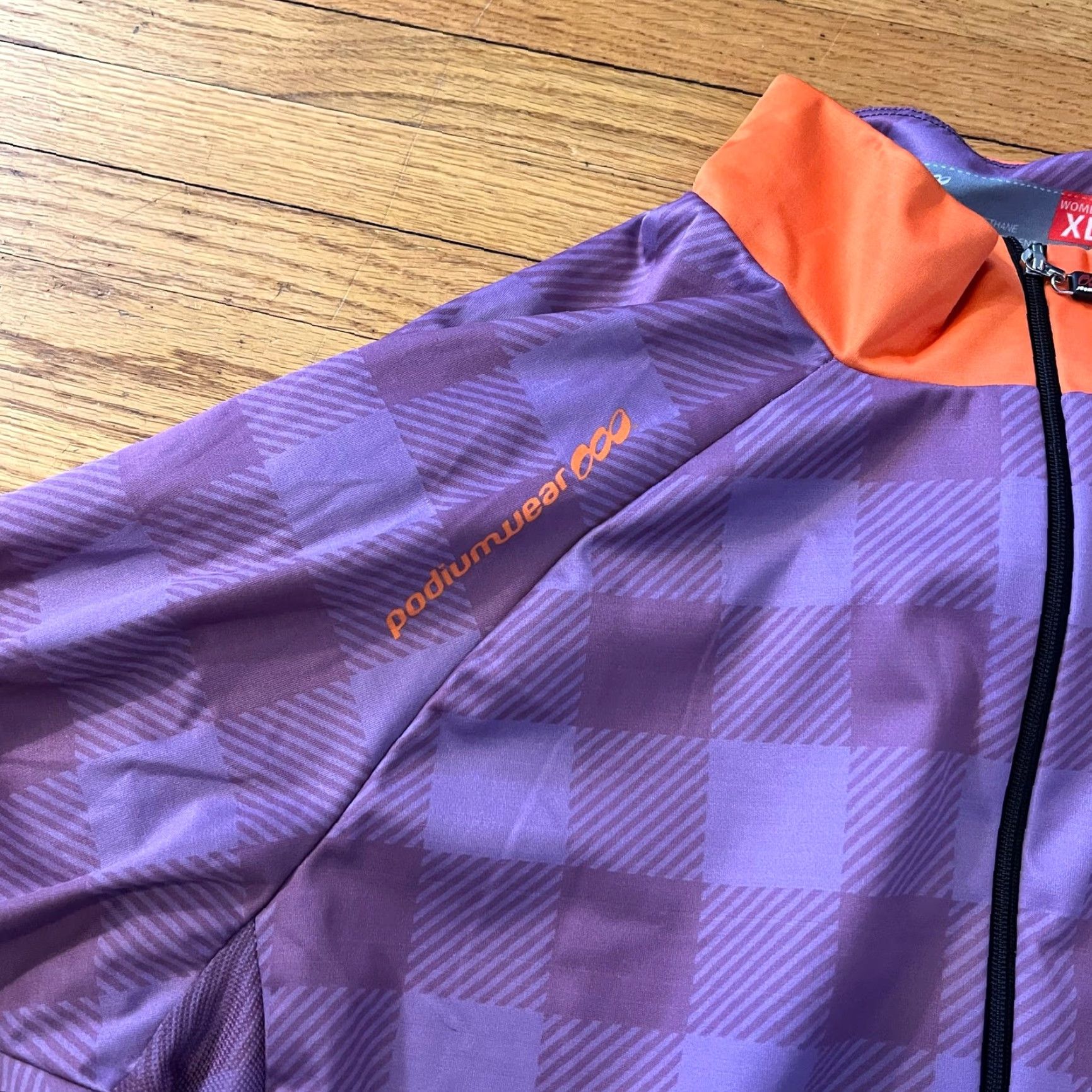 Vintage Podium wear Jacket Womens XL Purple Plaid Zip Up Jersey Pocket Cycle Shirt Size XL / US 12-14 / IT 48-50 - 2 Thumbnail