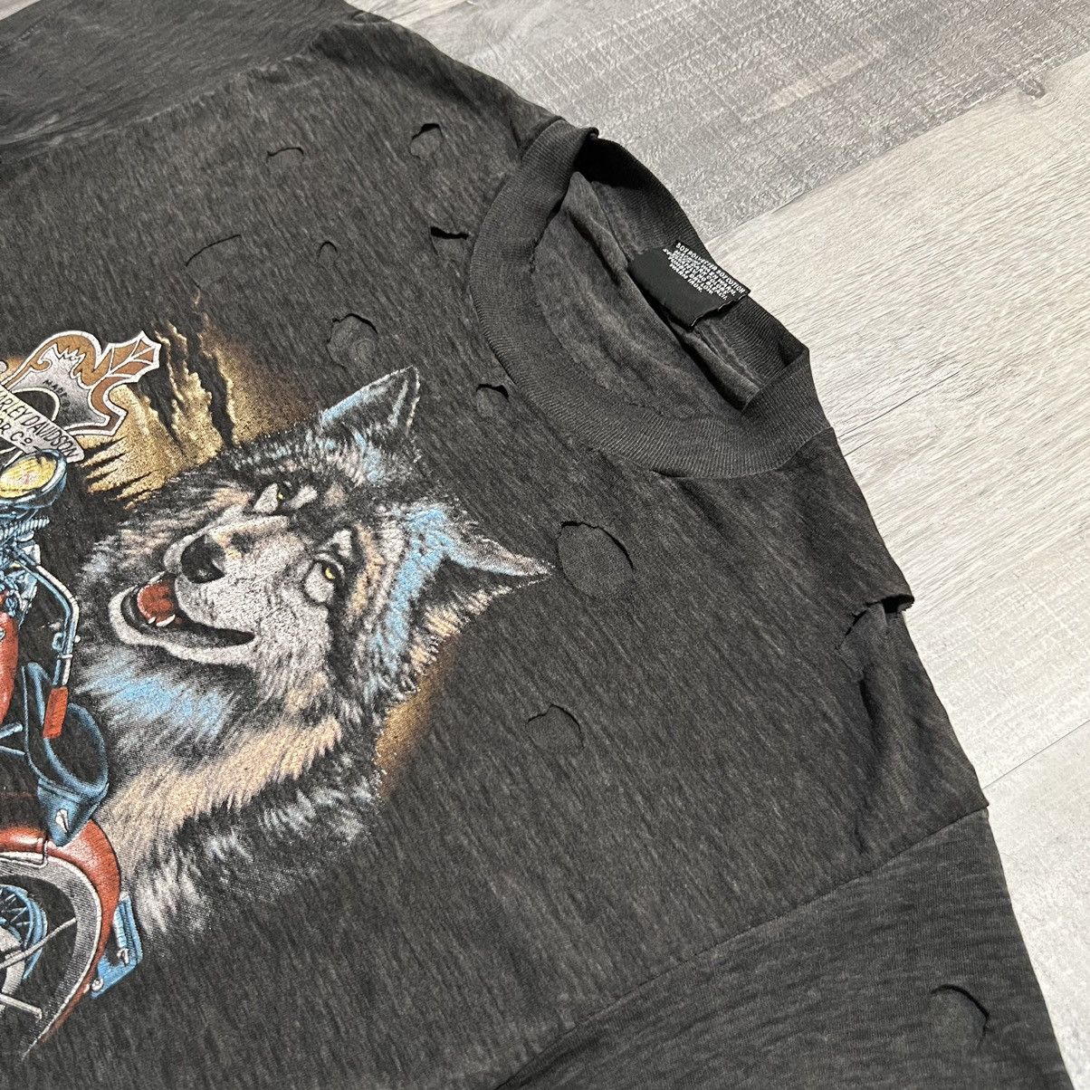 Harley Davidson × Vintage 3D Emblem VTG Harley Davidson SURVIVORS 1989 Wolf T Shirt Size US L / EU 52-54 / 3 - 4 Thumbnail