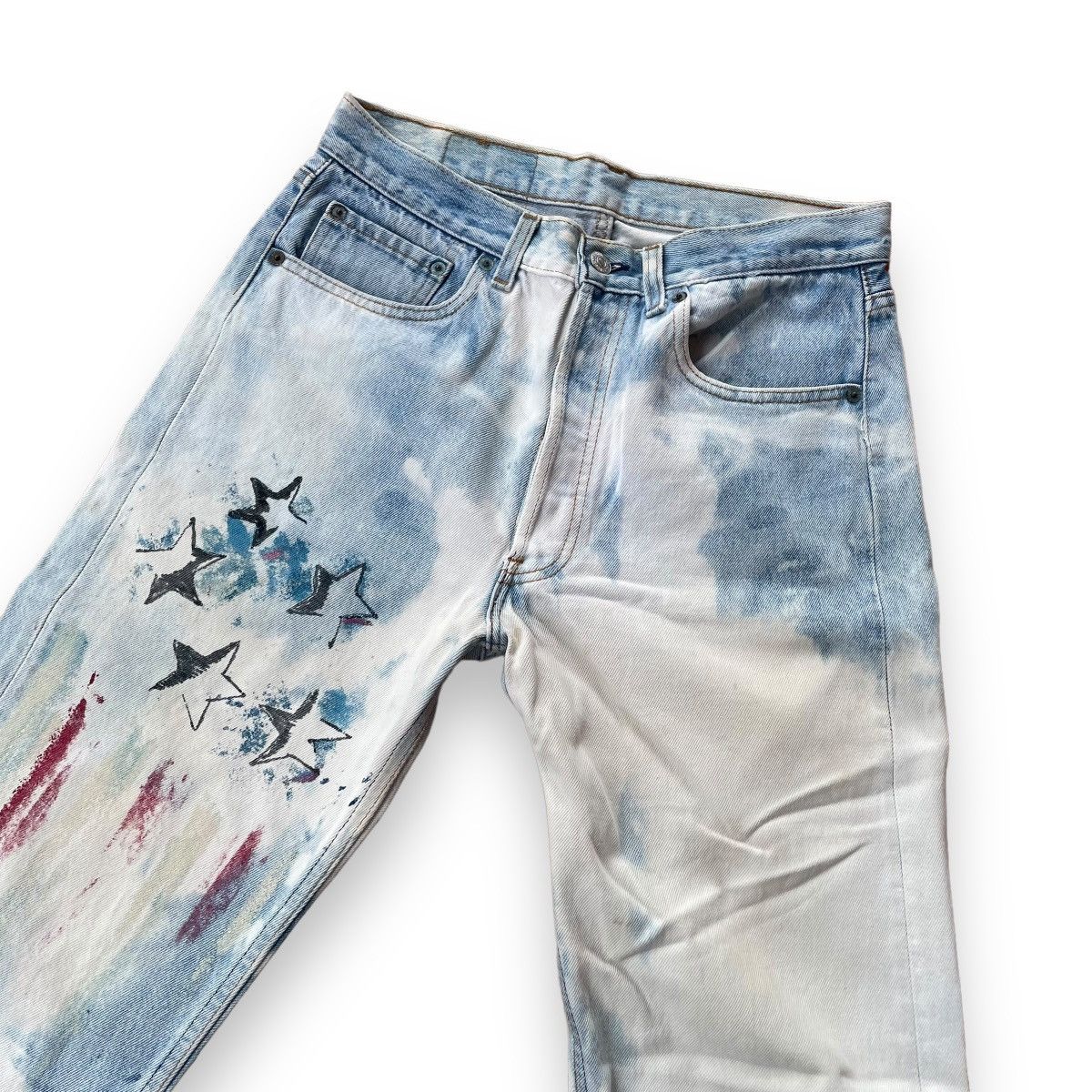 Levi's Vintage Clothing VINTAGE LEVIS 501 FLY BUTTON CUSTOM HANDMADE DENIM PANTS Size US 30 / EU 46 - 7 Thumbnail