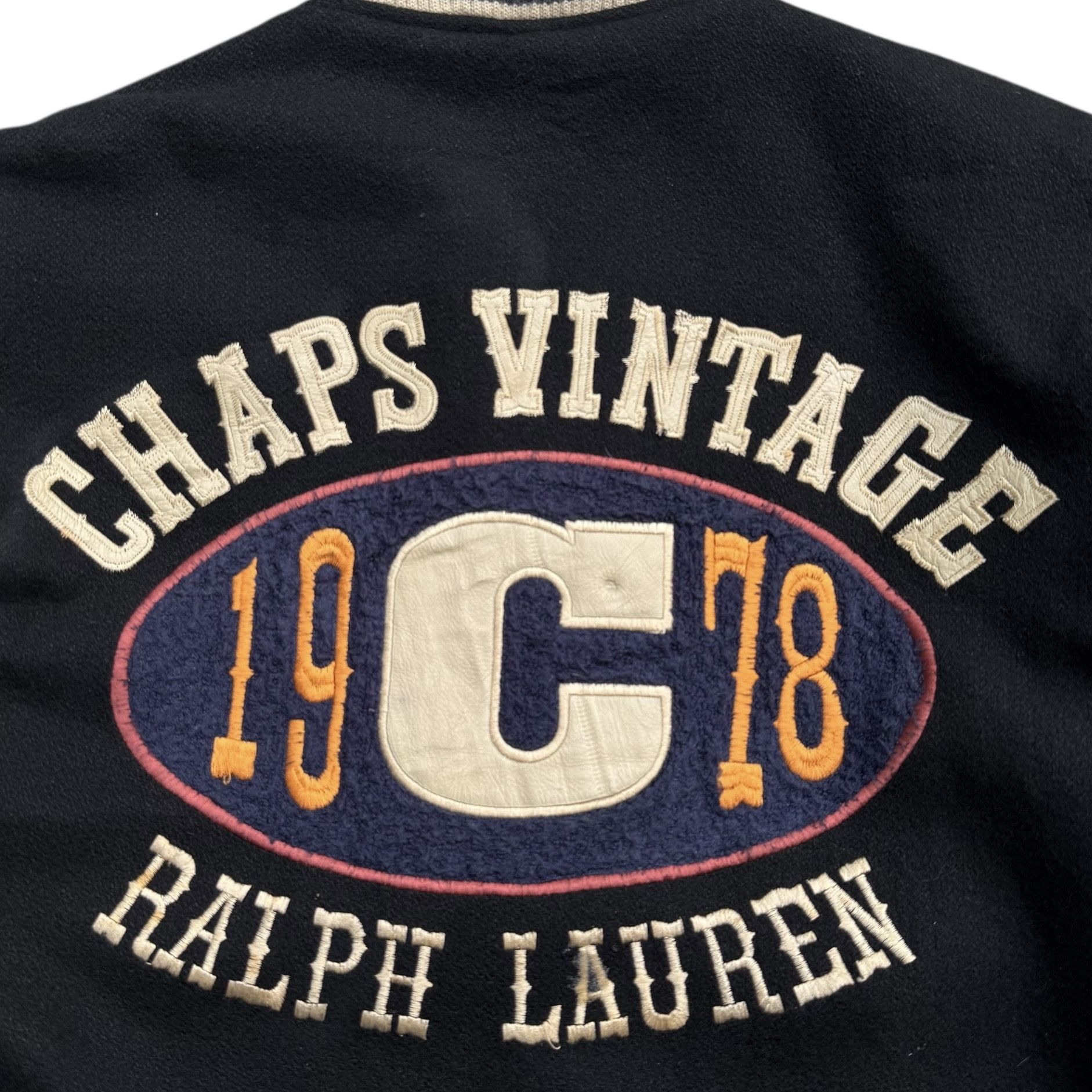 Chaps Chaps Vintage 1978 Ralph Lauren Wool Leather Varsity Jacket Size US L / EU 52-54 / 3 - 8 Thumbnail