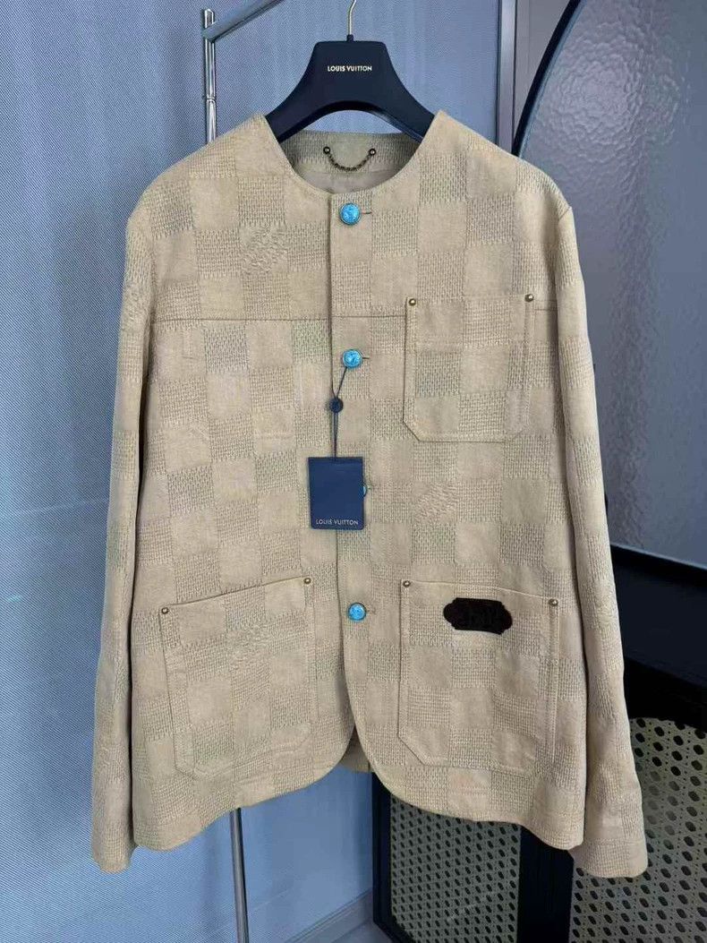 Louis Vuitton Louis Vuitton Khaki checkerboard turquoise jacket Size US XL / EU 56 / 4 - 1 Thumbnail