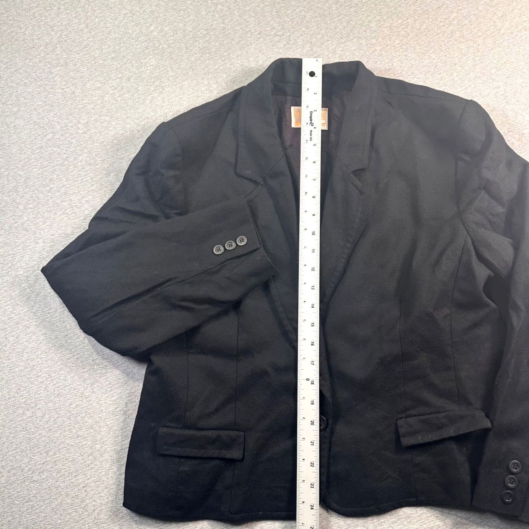 Pendleton VTG Pendleton Blazer Wool Black Womens L Blazer Button Jacket Tweed Solid Pockets Long Sleeve Fall Winter Workwear Size L / US 10 / IT 46 - 4 Thumbnail