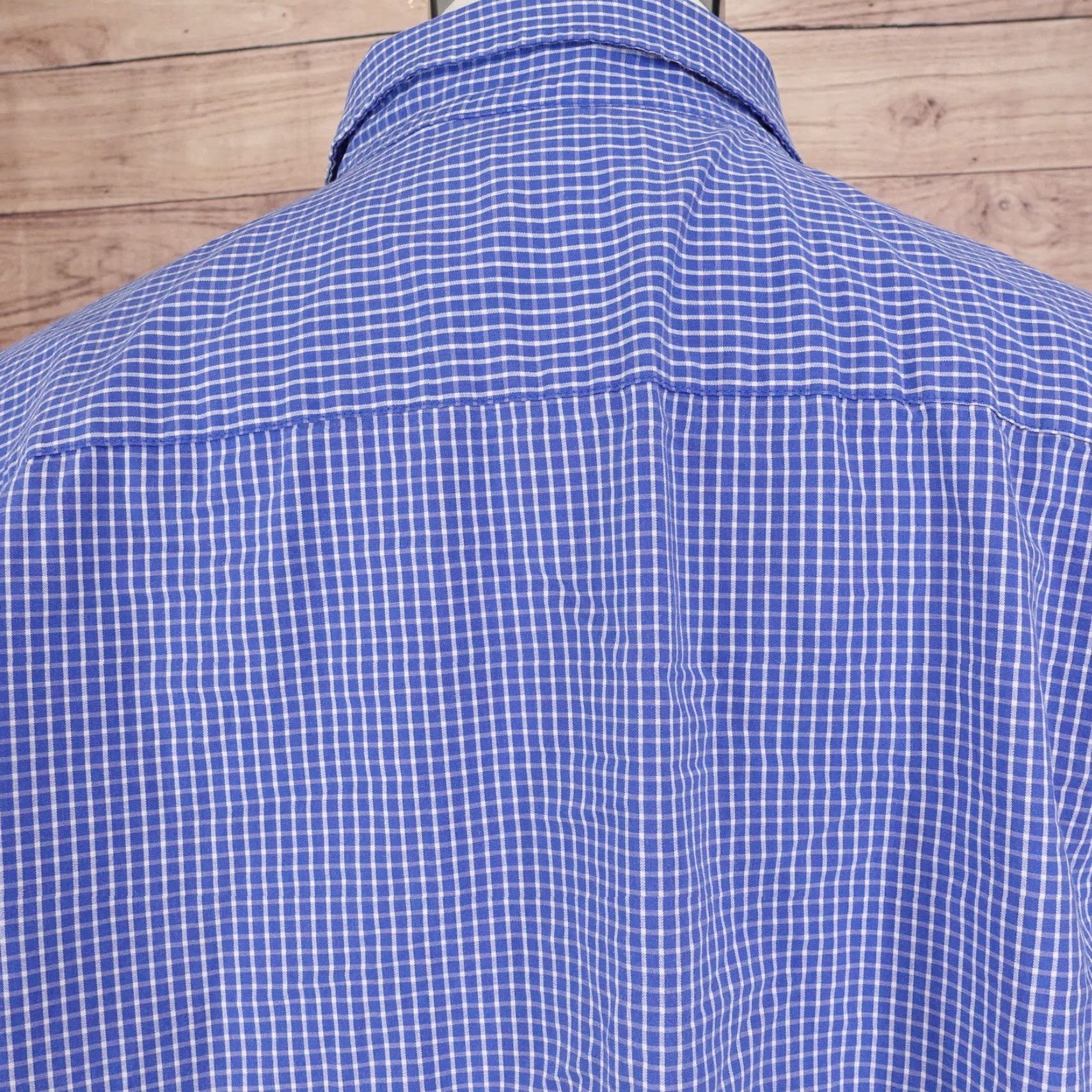 Van Heusen VAN HEUSEN Blue Check Button-Up Shirt Mens XL 17-17.5 Regular Fit Size US XL / EU 56 / 4 - 5 Thumbnail
