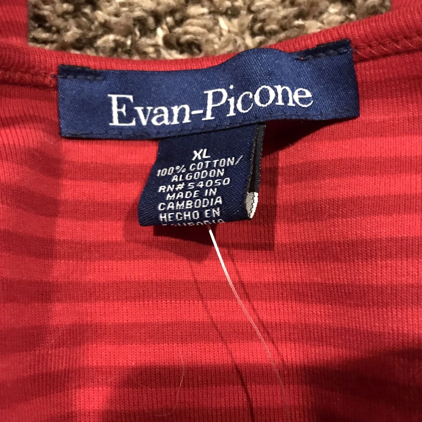 Evan Picone Evan Picone Womens XL Red Striped Sweater Cotton Nwt A24 Size XL / US 12-14 / IT 48-50 - 3 Thumbnail