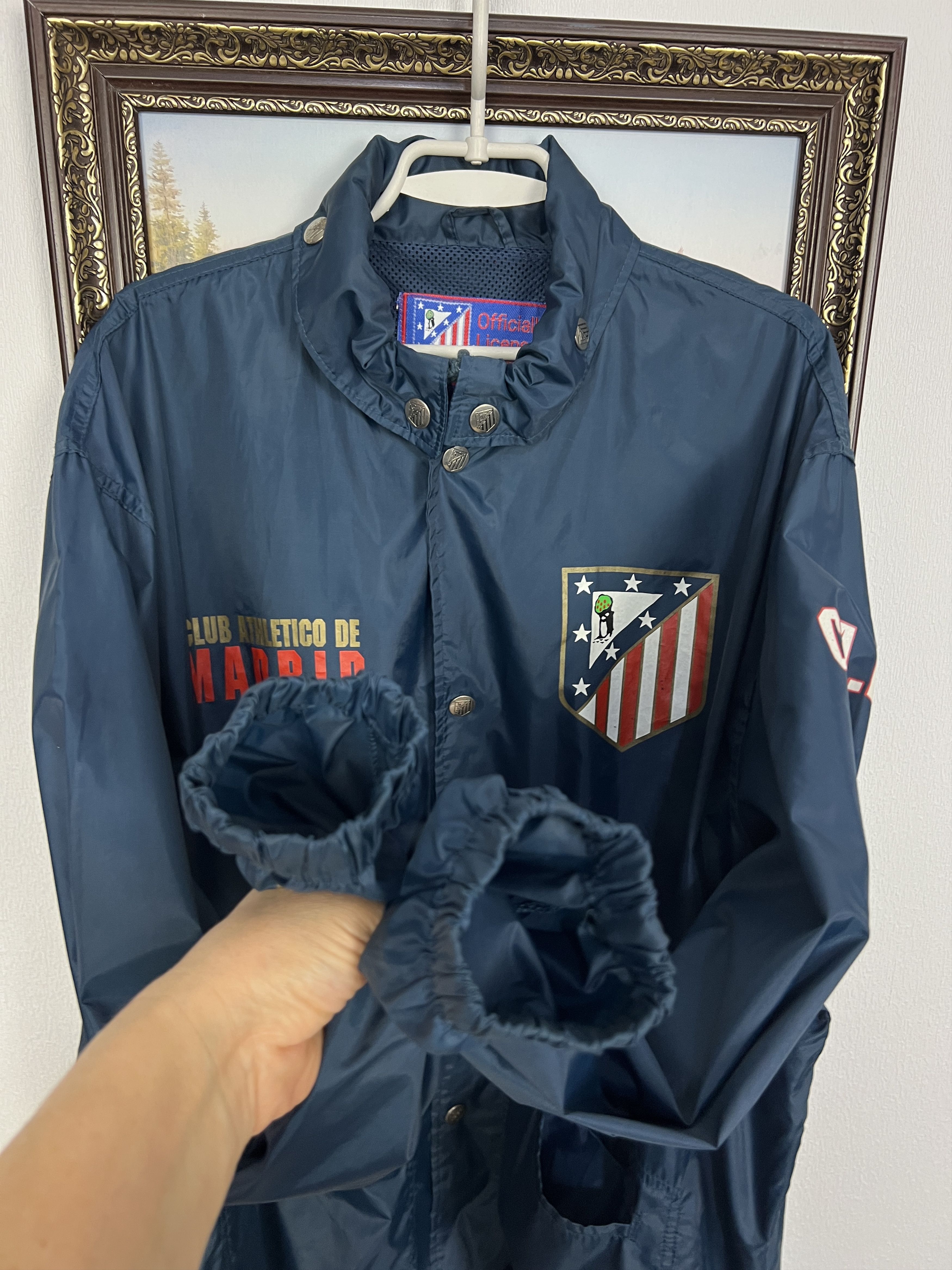 Vintage Atletico Madrid Football Jacket Windbreaker Track