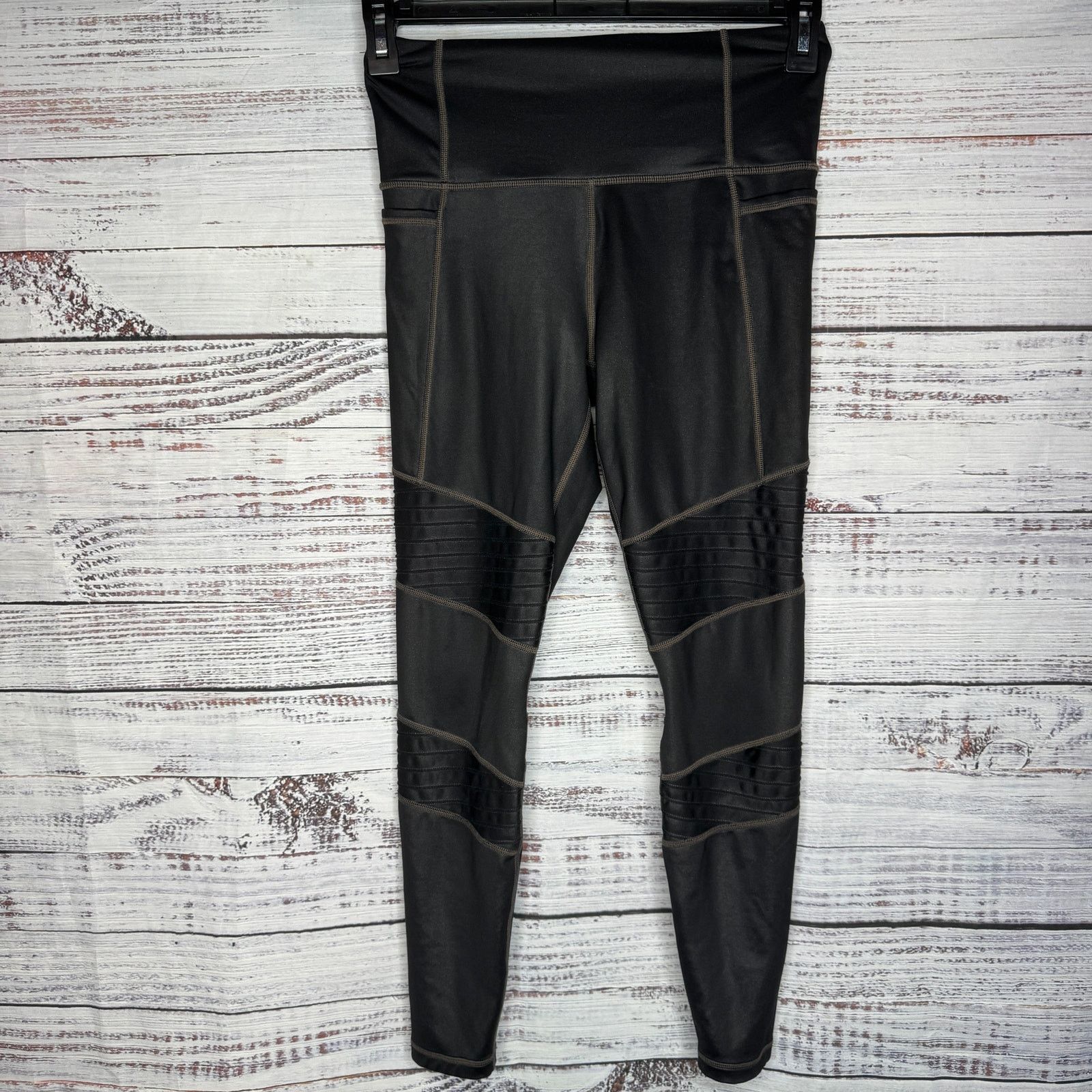 Athleta Athleta Inclination Moto Shimmer Tight In Powervita Sm Size 26" / US 2 / IT 38 - 2 Thumbnail