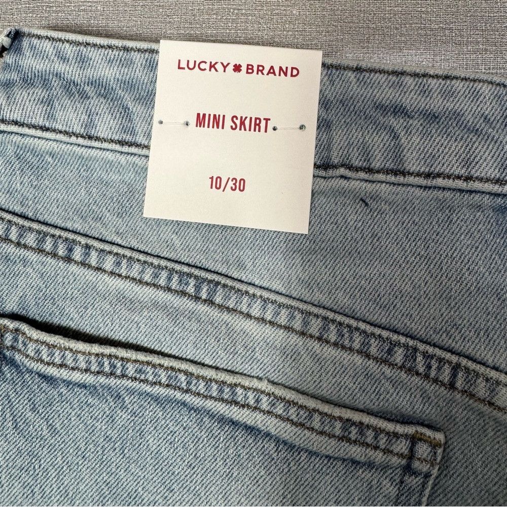 Lucky Brand NWT New LUCKY BRAND Mini Denim Skirt With Embroidered Detai Size 32" / US 10 / IT 46 - 8 Thumbnail