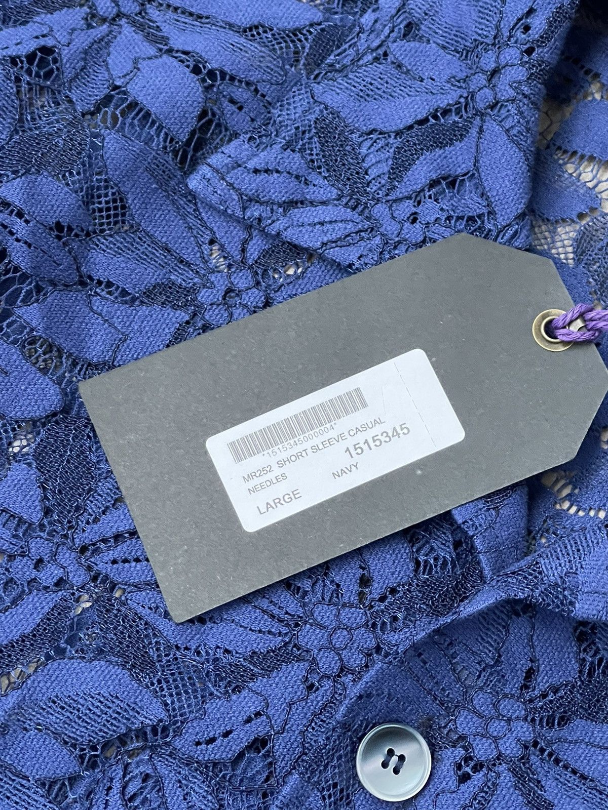 Needles !DS! SS23 Needles Cabana Lace Navy Short Sleeve Shirt Size US L / EU 52-54 / 3 - 22 Thumbnail