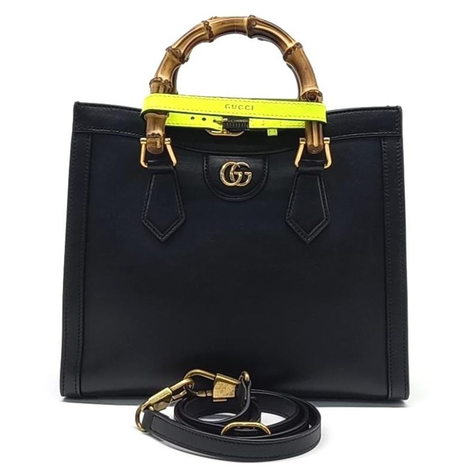 Gucci Diana Bamboo Tote Bag Small (660195) (7009054) in Black, Women's