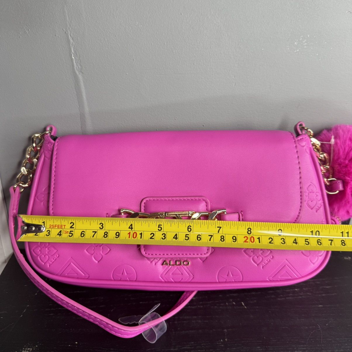 Aldo ALDO Hot Pink Star Charm Crossbody Bag with Pom Pom Size ONE SIZE - 9 Thumbnail