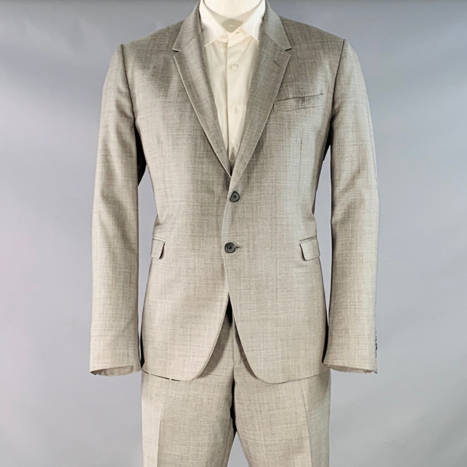 Paul Smith The Kensington Regular Grey Wool Slim Fit Notch Lapel Suit Size 46R - 1 Thumbnail