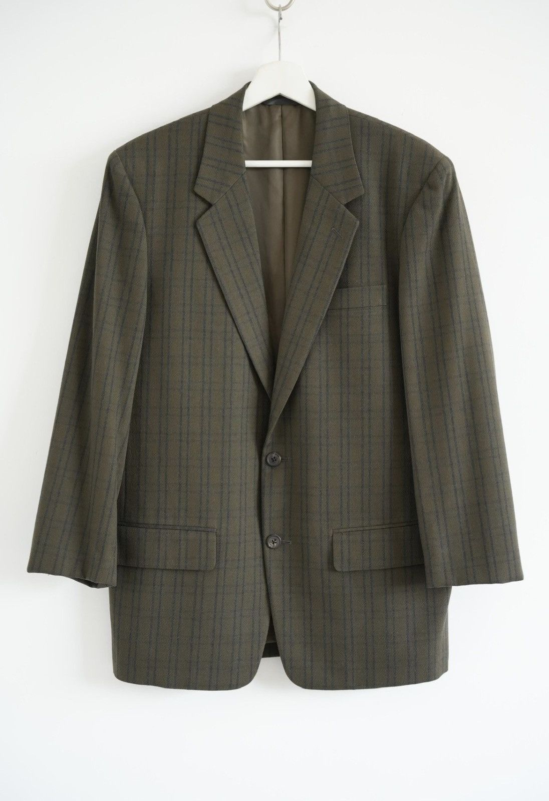 Yohji Yamamoto Yohji Yamamoto 80s Olive Green Vintage Plaid Blazer K4 Size US S / EU 44-46 / 1 - 1 Thumbnail