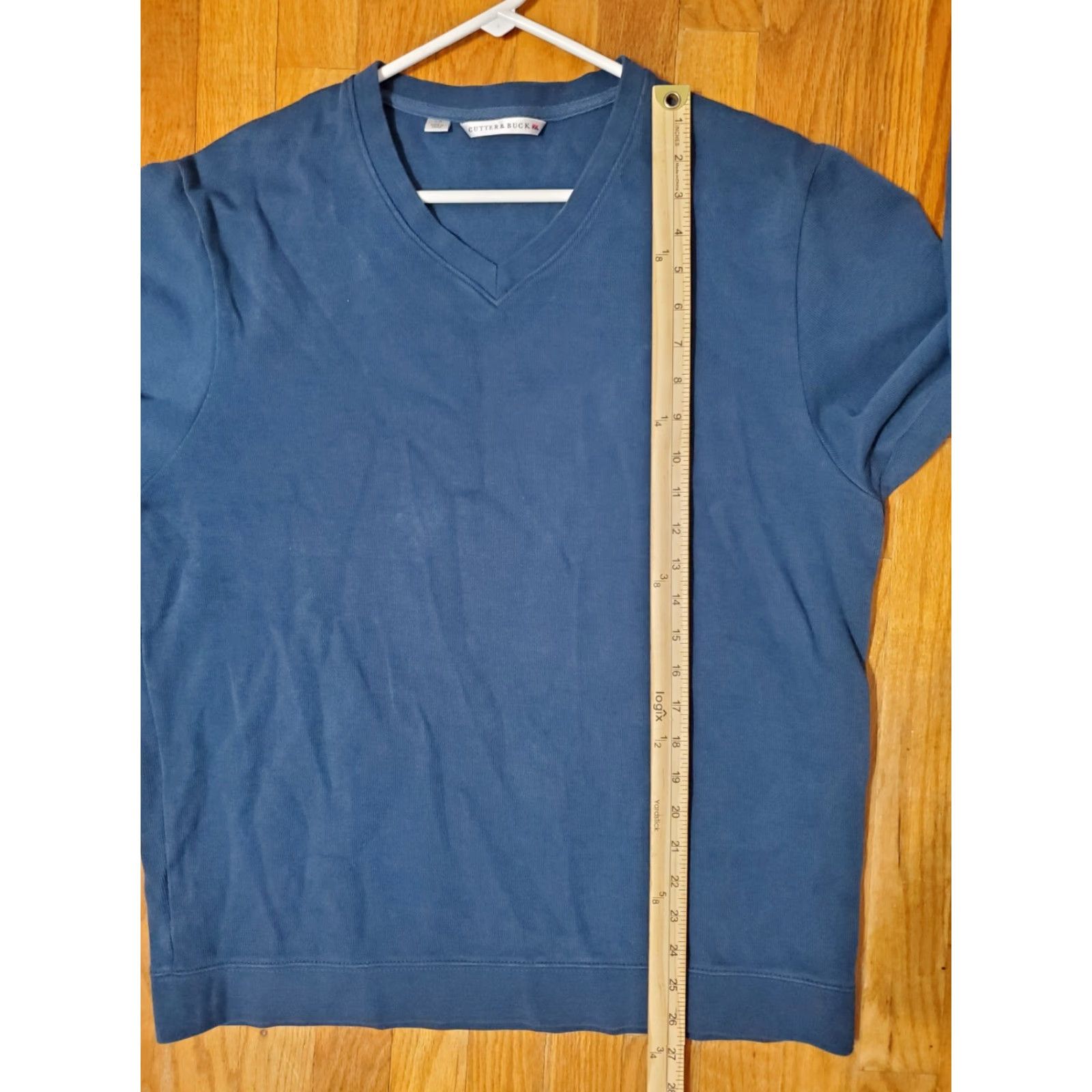 Cutter & Buck Cutter & Buck Sweater Men's L V-Neck Pullover Blue Pima Cotton Golf Active Regular Fit Knit Shirt/Top Size US L / EU 52-54 / 3 - 6 Thumbnail