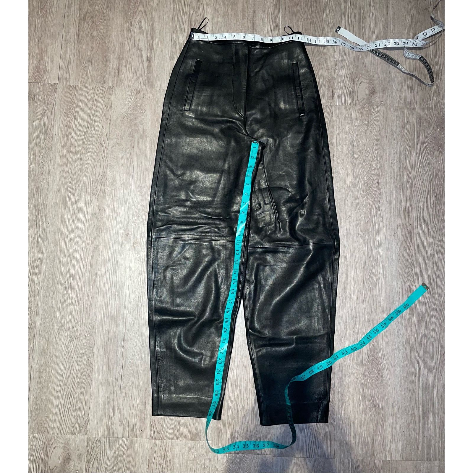 KHAITE - Ashford leather tailored trousers / size 0 / Black