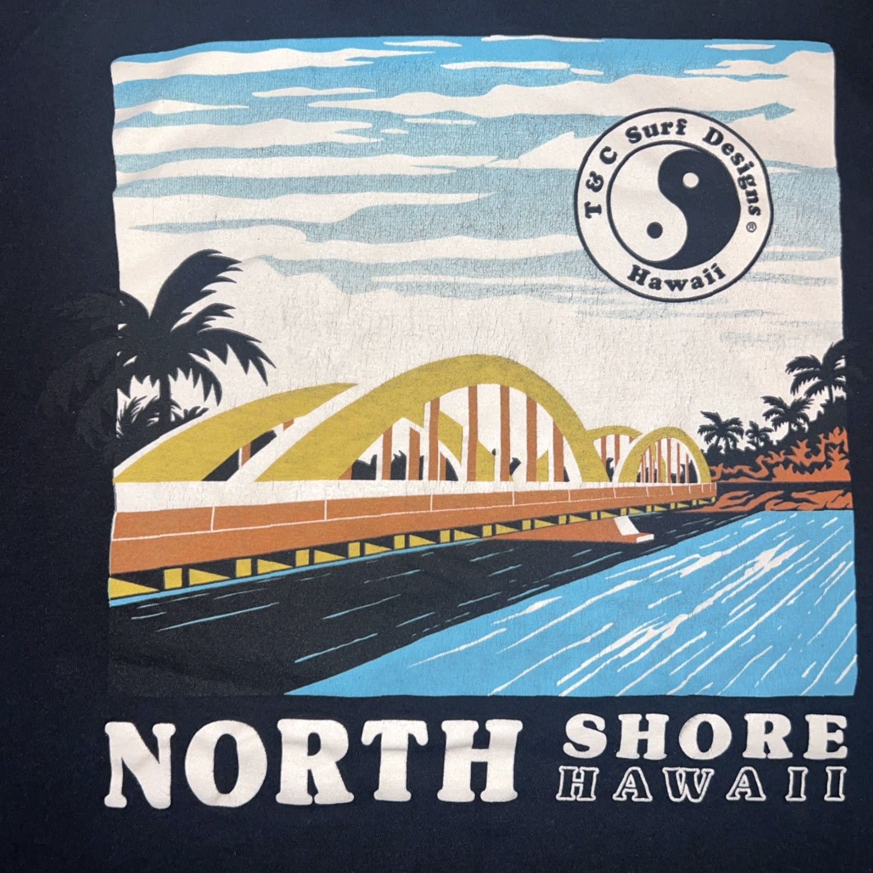 4SDESIGNS T&C Surf Designs North Shore Hawaii Bridges Ying Yang Logo Shirt Mens M Black Short Sleeve Graphic Print Vintage No N/A Size US M / EU 48-50 / 2 - 6 Thumbnail