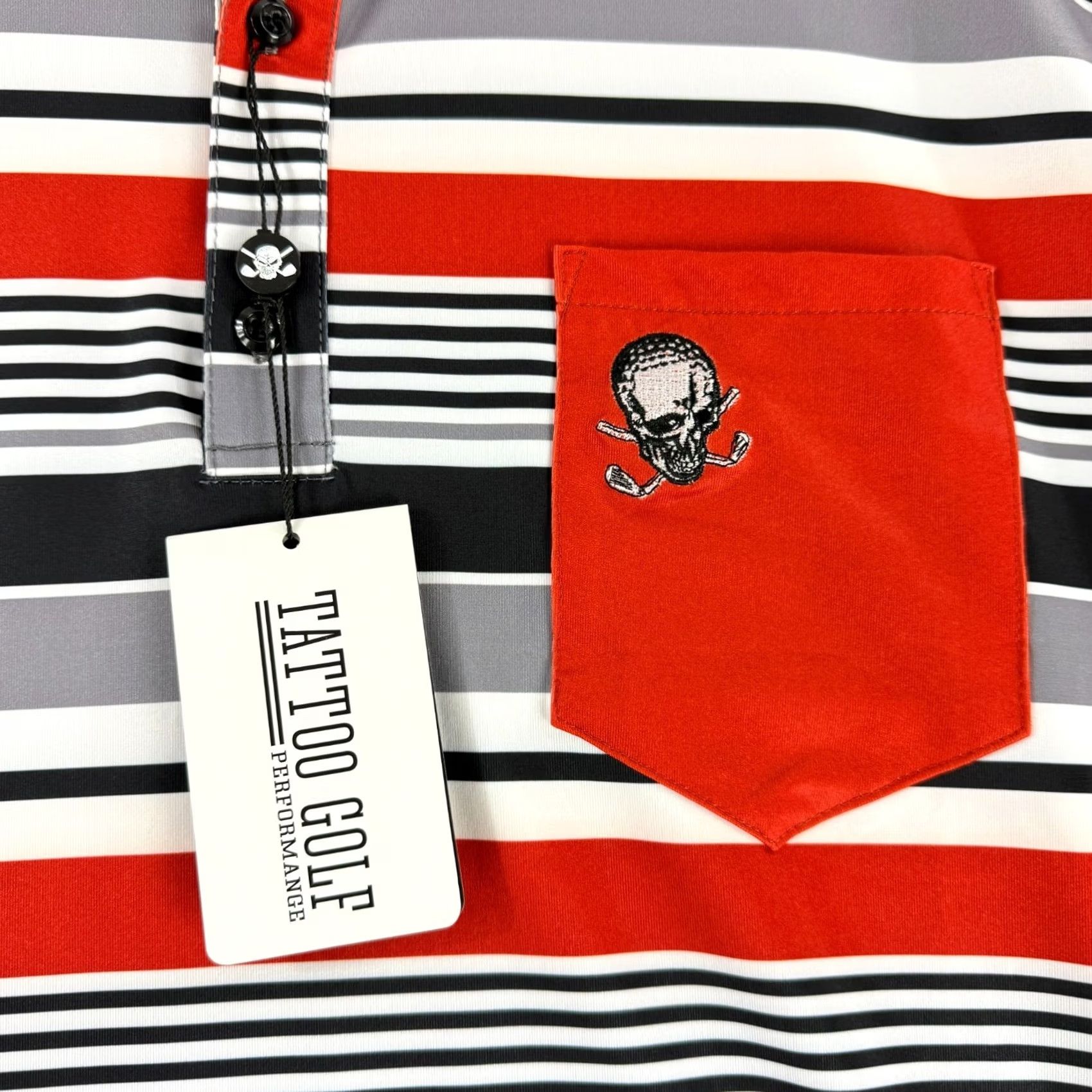 Vintage Tattoo Golf Mens XL Polo Shirt Red Black Stripe ProCool Performance Golf Shirt Size US XL / EU 56 / 4 - 7 Thumbnail