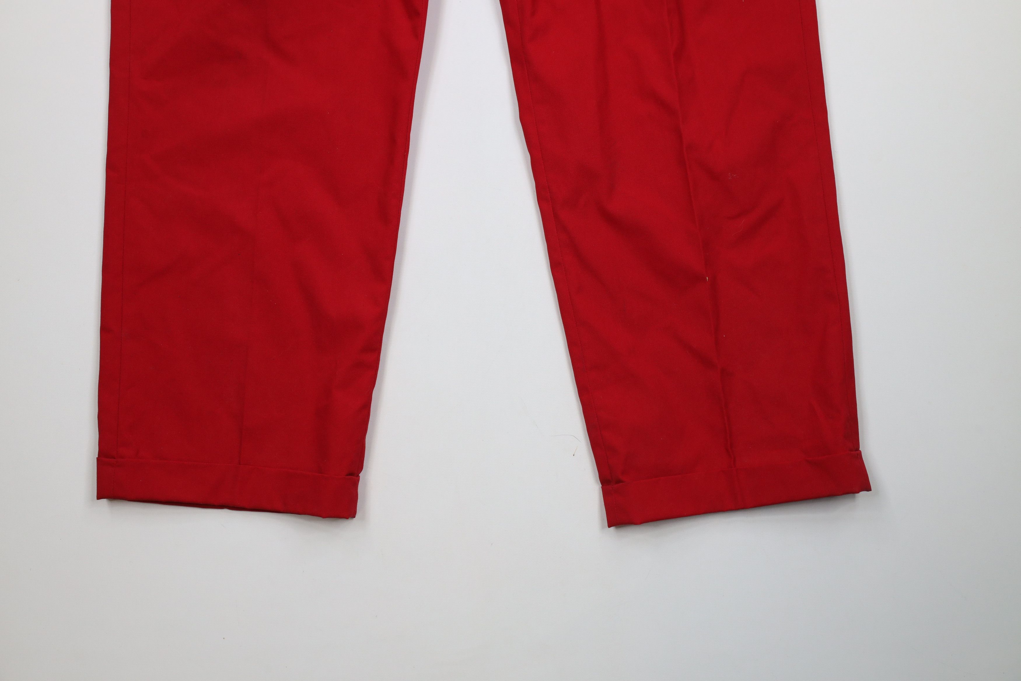 Lands' End × Vintage Vintage 90s Lands End Cuffed Wide Leg Chino Pants Red USA Size US 38 / EU 54 - 4 Thumbnail
