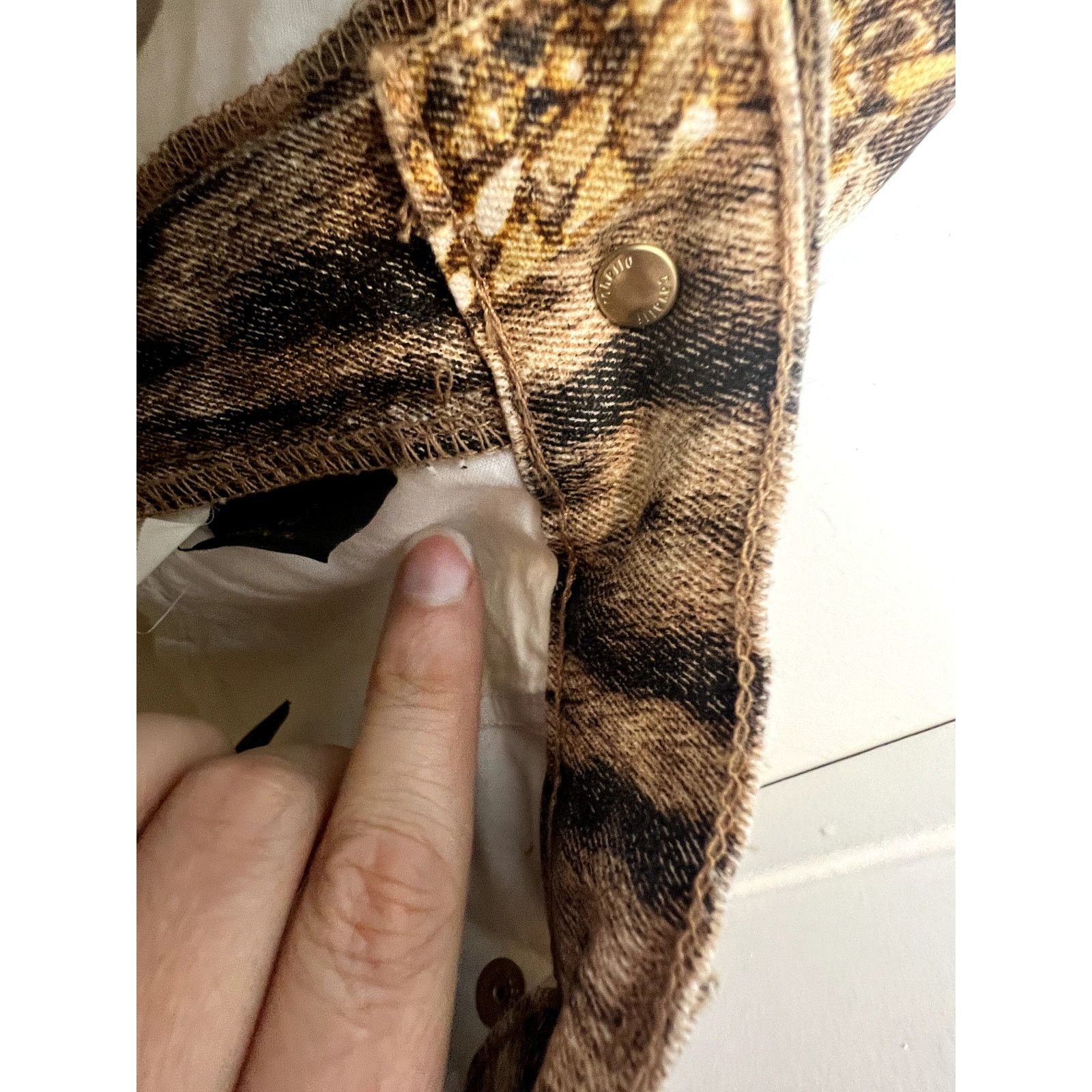 Roberto Cavalli animal chain print denim pants Sz XS y2k