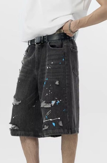 Japanese Brand Hip hop ripped loose denim shorts Size US 30 / EU 46 - 1 Thumbnail