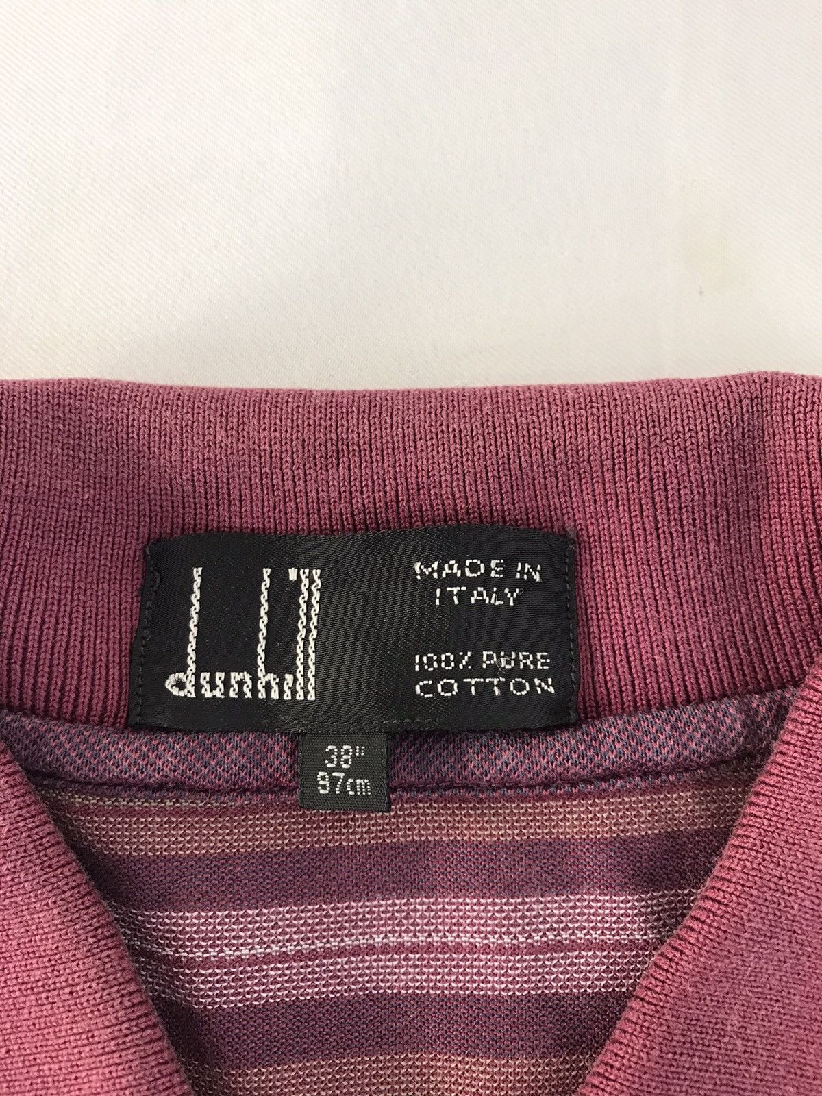 Alfred Dunhill Dunhill Made In Italy Striped Polo Tee Luxury Single Pocket Size US M / EU 48-50 / 2 - 5 Thumbnail