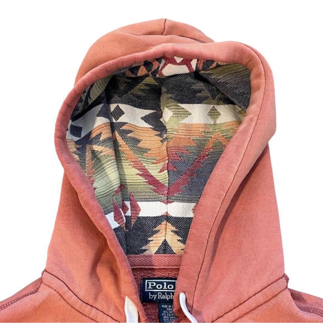 Polo Ralph Lauren VINTAGE Polo Ralph Lauren Aztec Hood Full Zip Hoodie Faded Size US L / EU 52-54 / 3 - 3 Thumbnail