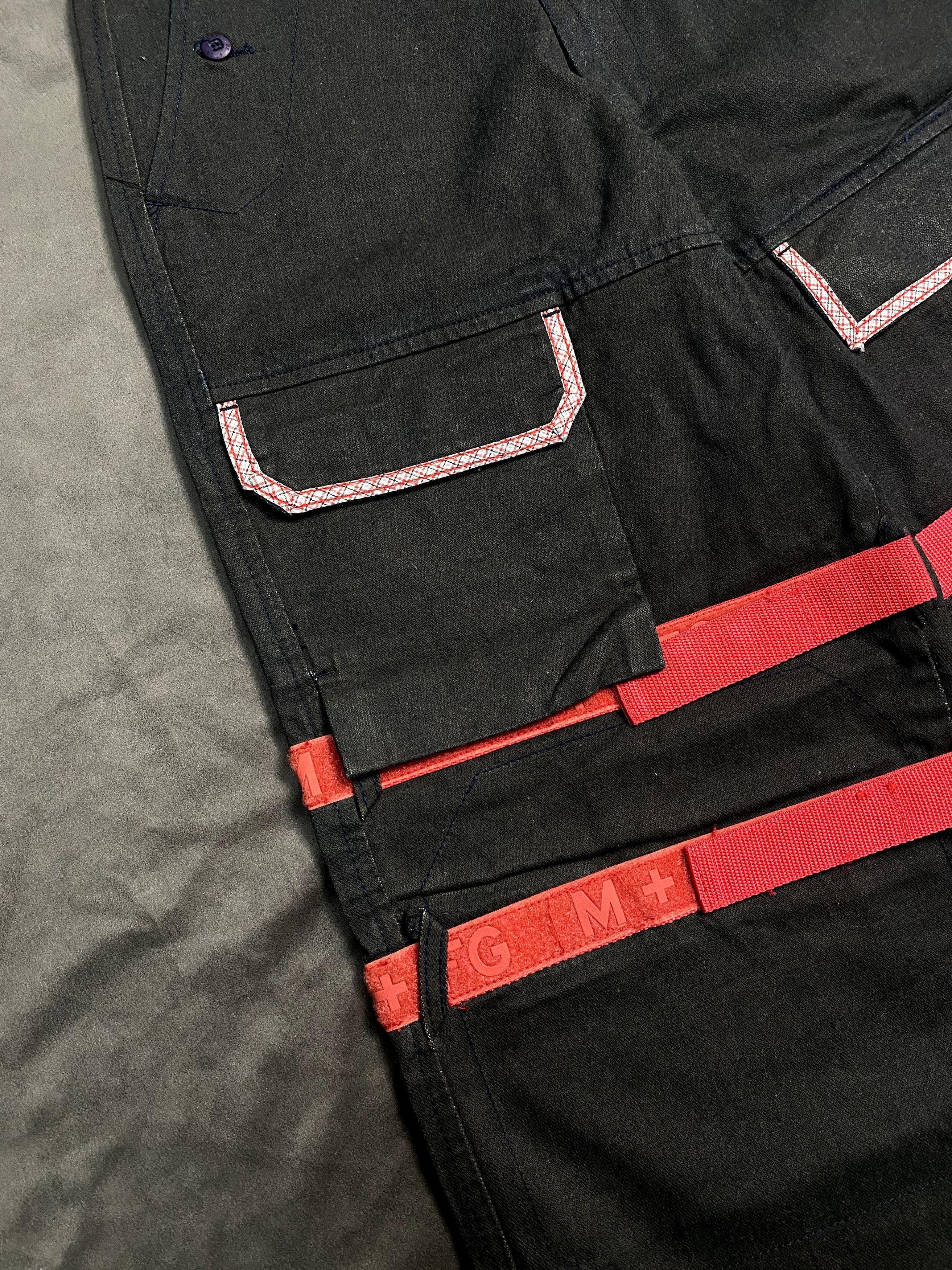 Marithe + Francois Girbaud × Vintage Marithe + Francois Girbaud Straps Raw Starched Black Jeans Size US 32 / EU 48 - 4 Thumbnail