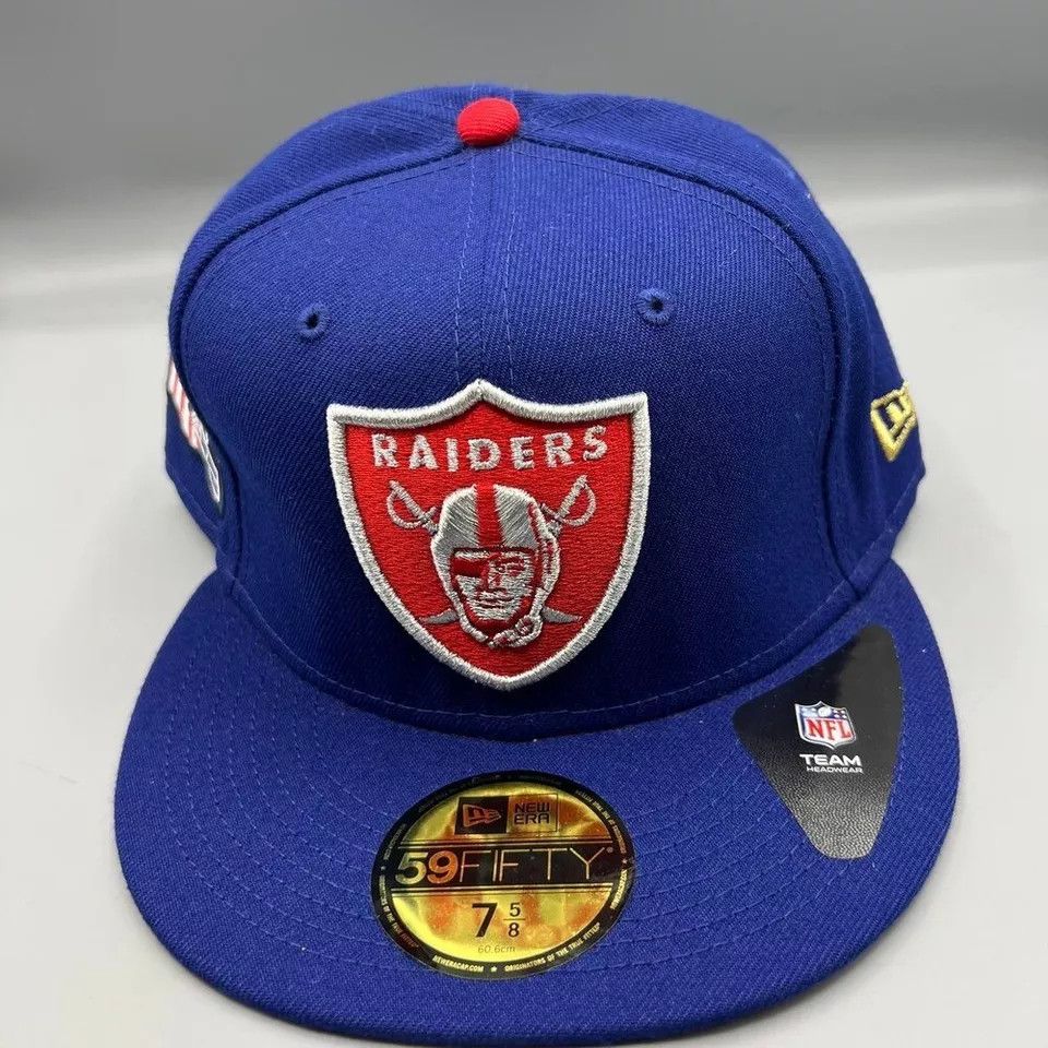 New Era Las Vegas Raiders Hat Men 7 5/8 59Fifty New Era NFL Fitted Size ONE SIZE - 2 Thumbnail