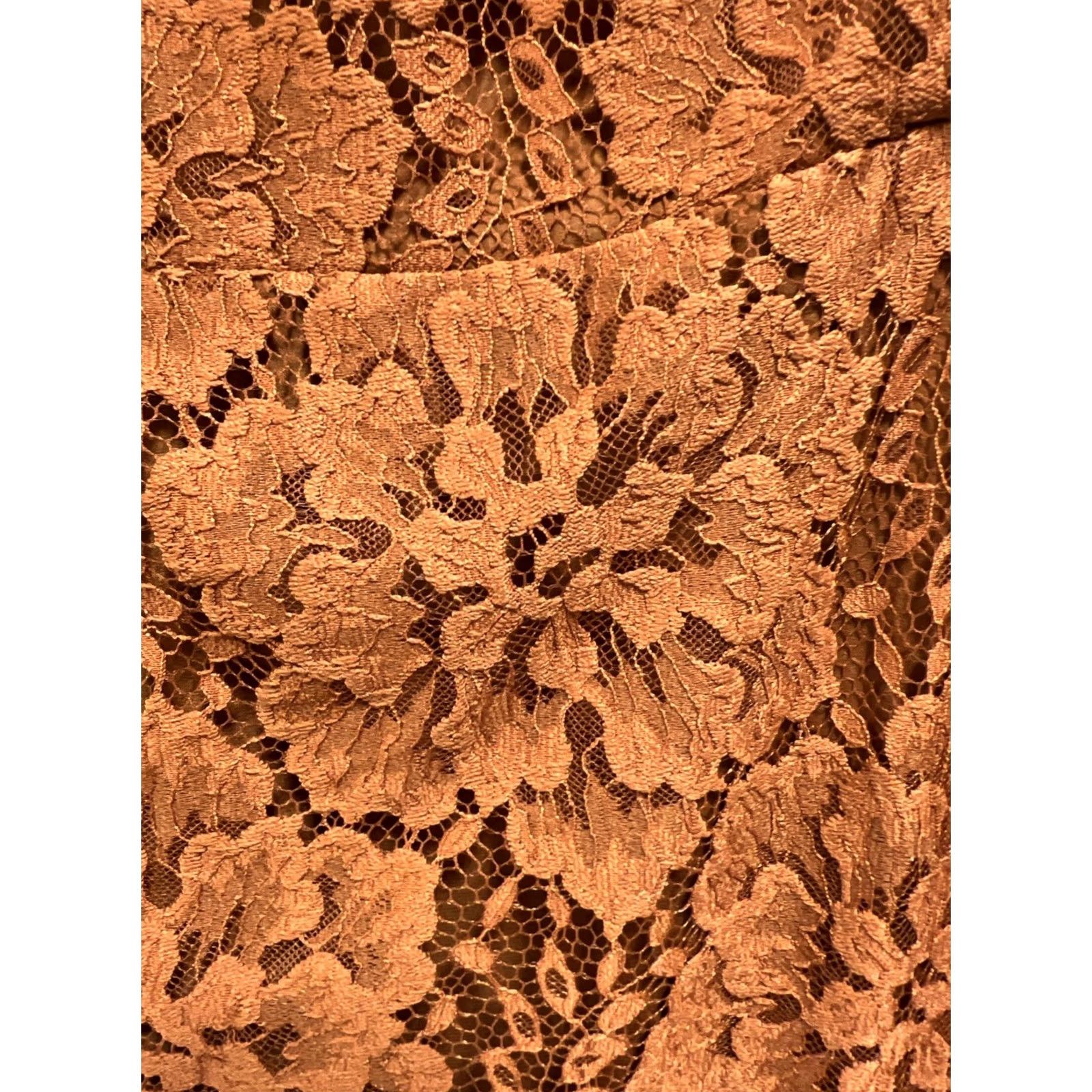 Free People Free People Lace Mini Dress Rust Copper Floral Boho Flutter Sleeve Tie Back PS Womens Size S / US 4 / IT 40 - 4 Thumbnail
