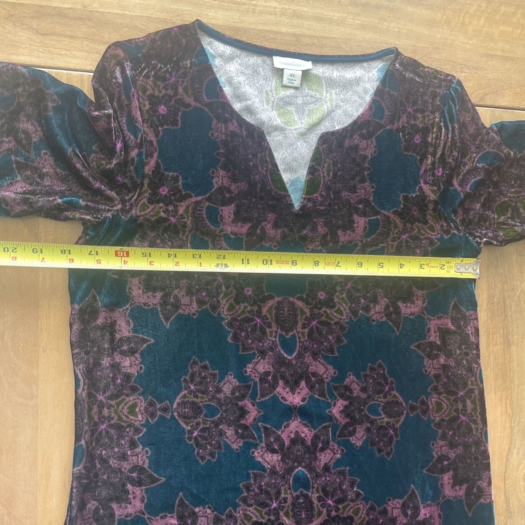 Vintage Sundance Velvet Silk Blend Dress Size XS Paisley Print Split Neck Shift Size XS / US 0-2 / IT 36-38 - 6 Thumbnail