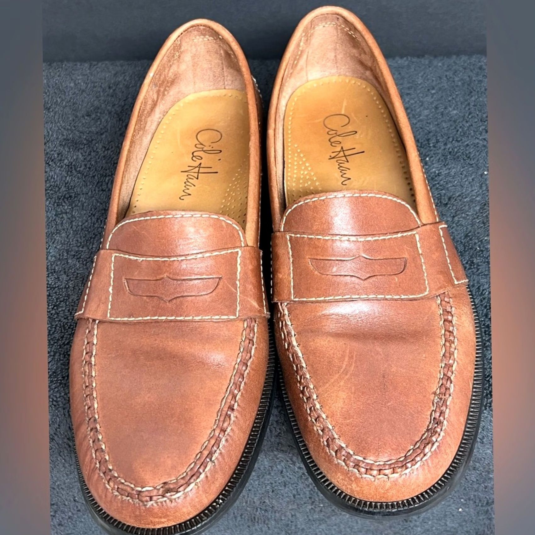 Cole Haan Cole Haan Moc Toe Loafer Full Strap Penny Mens 10N Saddle Tan Leather VGUC Size US 10 / EU 43 - 2 Thumbnail